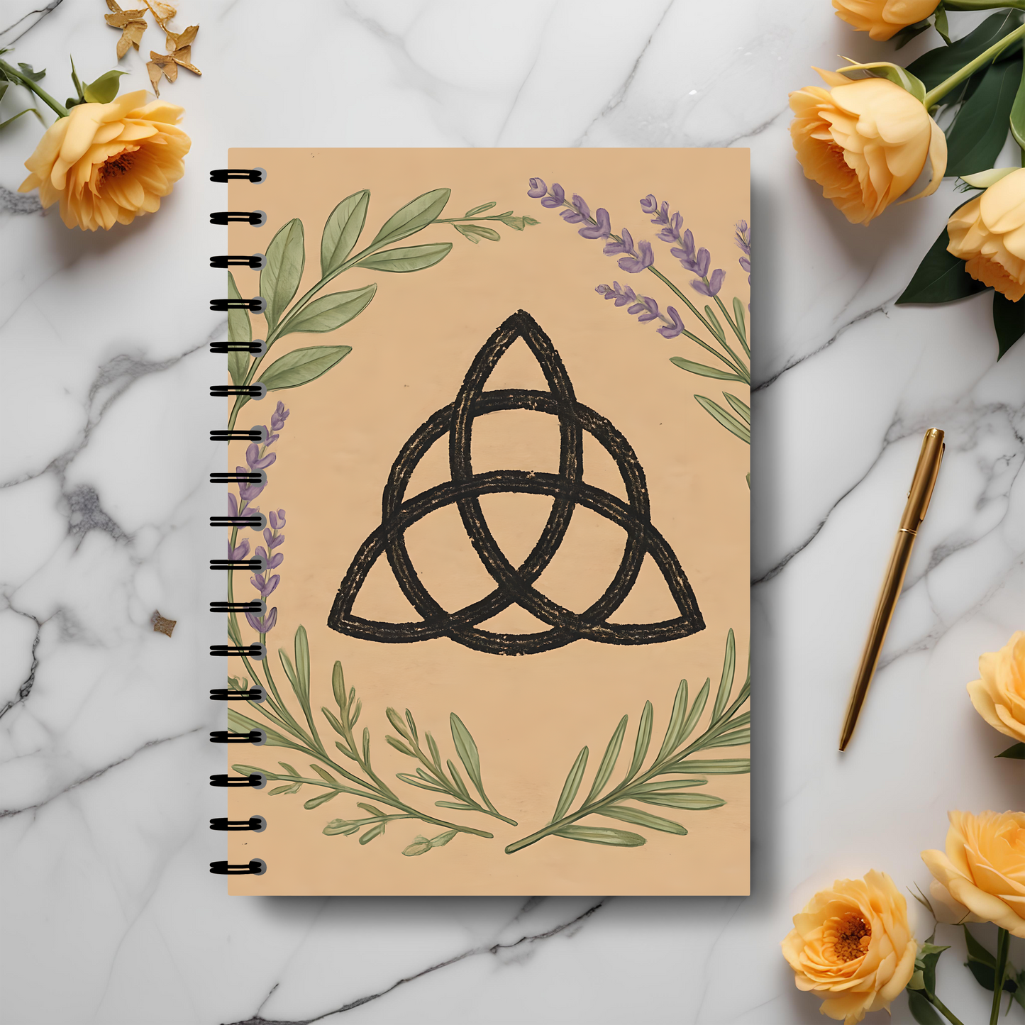 Witches Knot Botanical Notebook, Embrace your inner botanist in this nature journal, enriched with pagan and wiccan symbols, providing an inspiring canvas for your imagination.