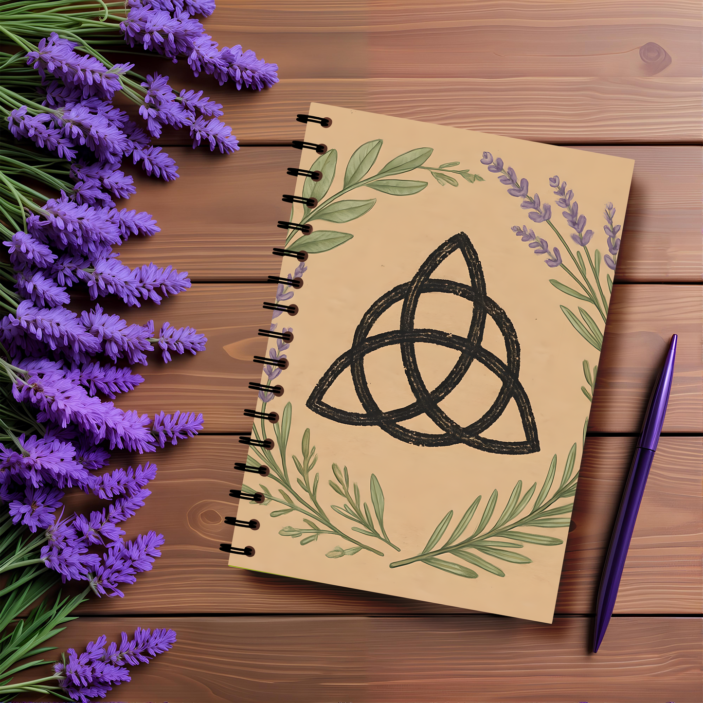 Witches Knot Botanical Notebook, Embrace your inner botanist in this nature journal, enriched with pagan and wiccan symbols, providing an inspiring canvas for your imagination.