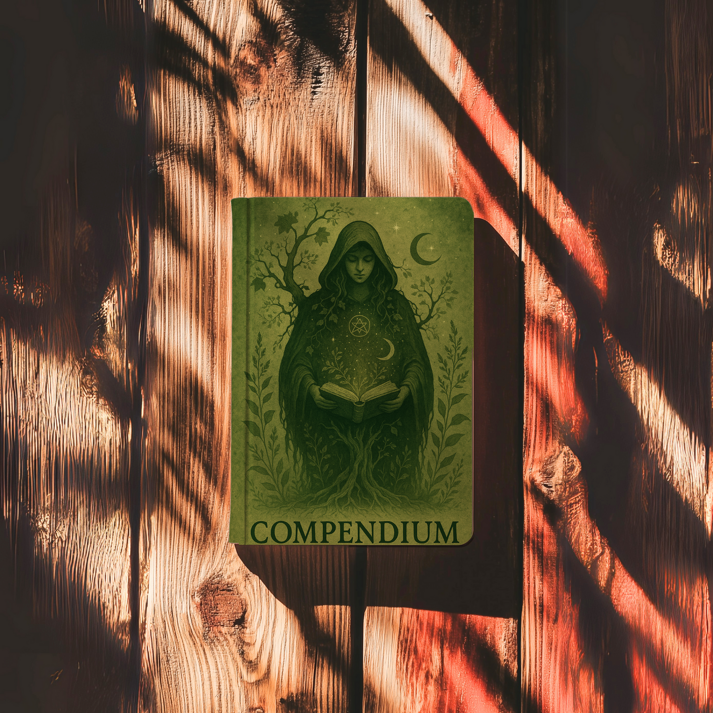 Witches Compendium Hardback Notebook, This magic book is perfect for wiccans, pagans, and anyone fascinated by paganism, offering lush pages to record their herbal grimoire insights and green witch tools.