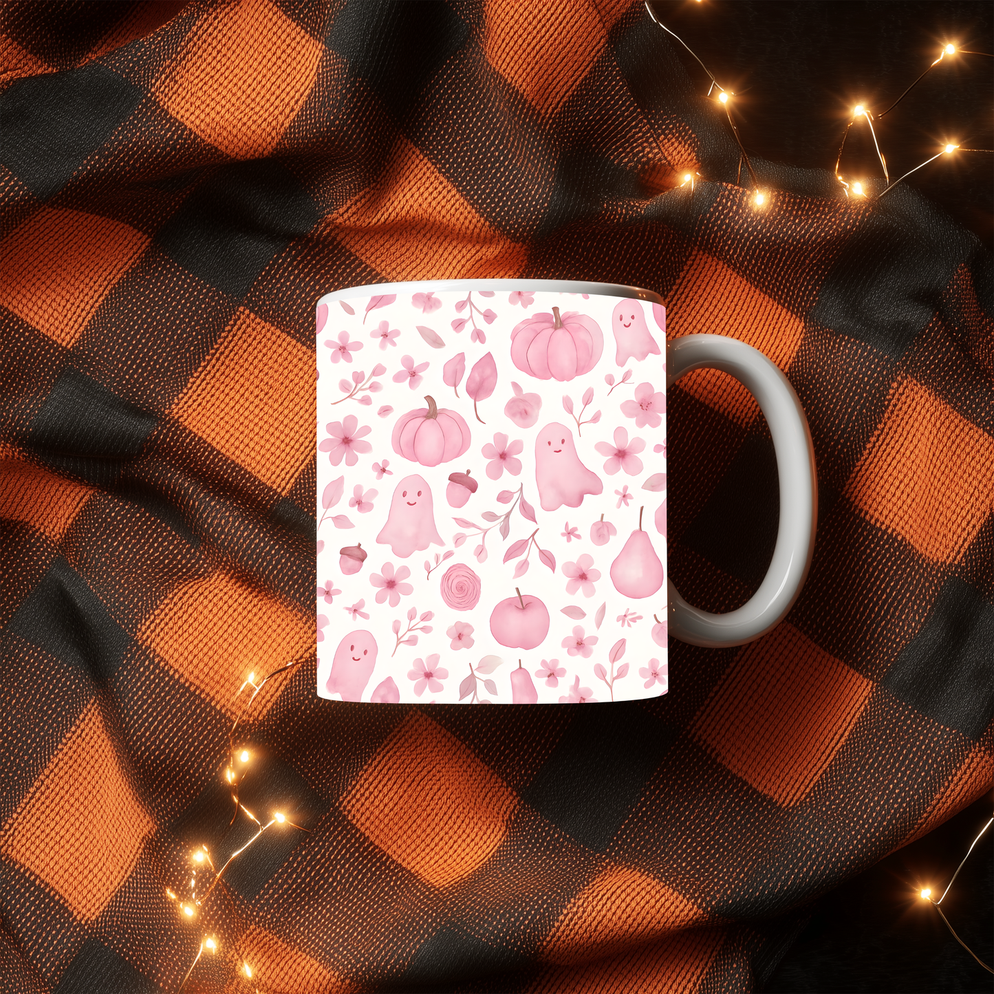 Pink Ghosty Pumpkin Mug, this cute ghost mug is your perfect companion for cozy autumn mornings.