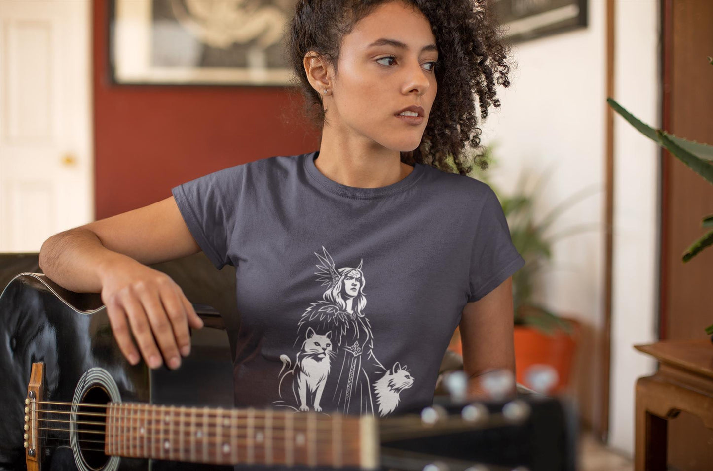 Freyja Viking Goddess T-Shirt, This captivating viking tee encapsulates the essence of Freya—the viking goddess renowned for her formidable power and grace.