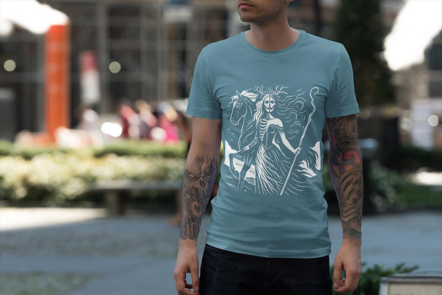 Pagan Goddess Hel Viking T-shirt, This piece of Viking apparel is more than just a shirt; it's a tribute to the enigmatic goddess of death.