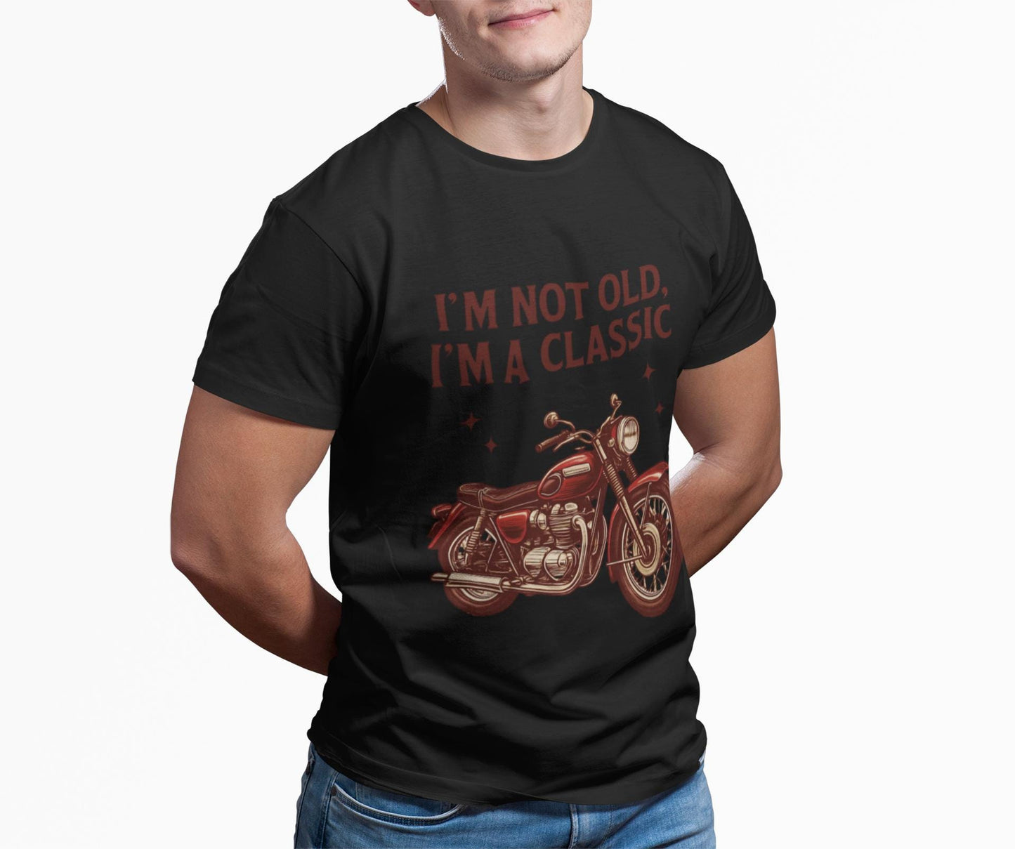 I'm Not Old I'm A Classic Motorbike T-shirt,this motorcycle t shirt channels the spirit of classic motorcycle culture, effortlessly blending nostalgic motorcycle style with modern biker apparel.