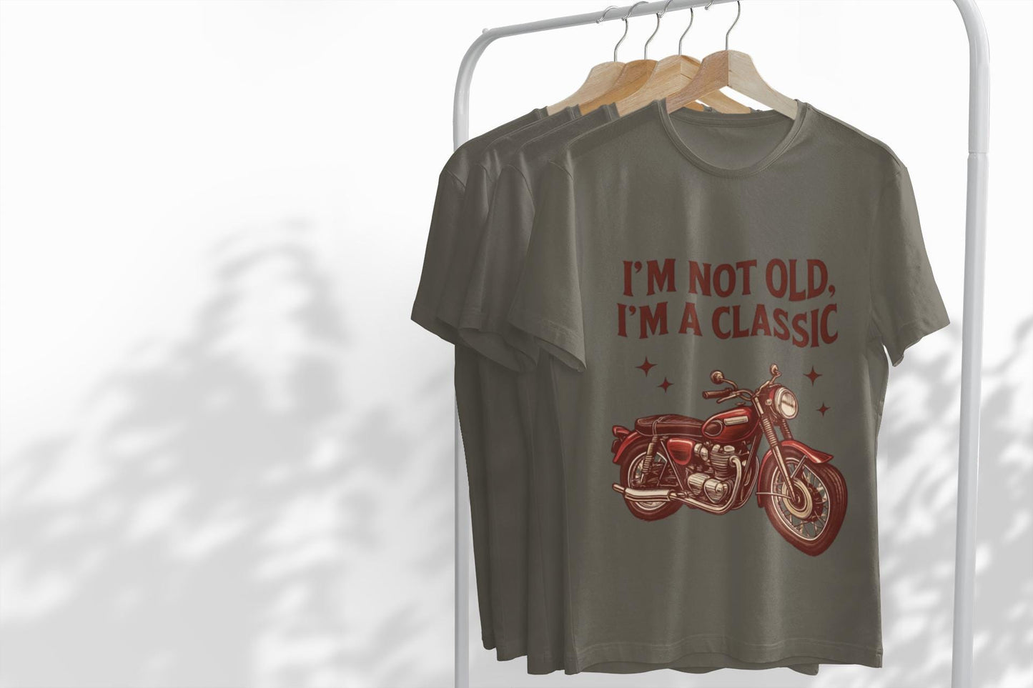 I'm Not Old I'm A Classic Motorbike T-shirt,this motorcycle t shirt channels the spirit of classic motorcycle culture, effortlessly blending nostalgic motorcycle style with modern biker apparel.