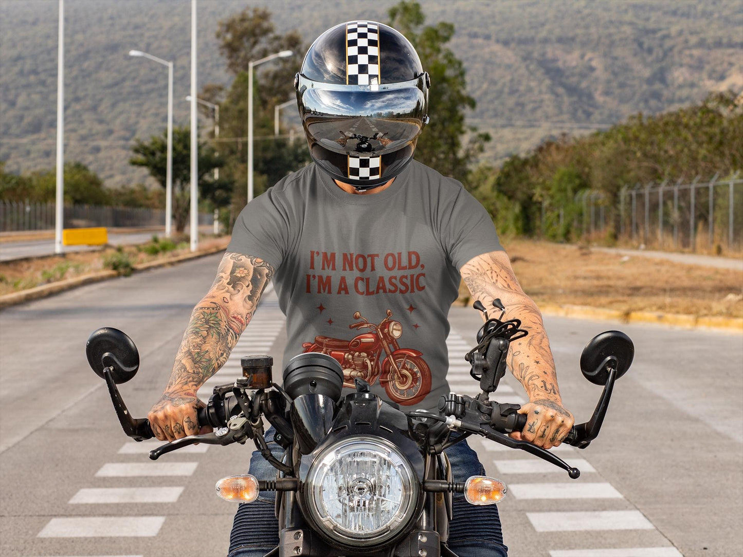 I'm Not Old I'm A Classic Motorbike T-shirt,this motorcycle t shirt channels the spirit of classic motorcycle culture, effortlessly blending nostalgic motorcycle style with modern biker apparel.
