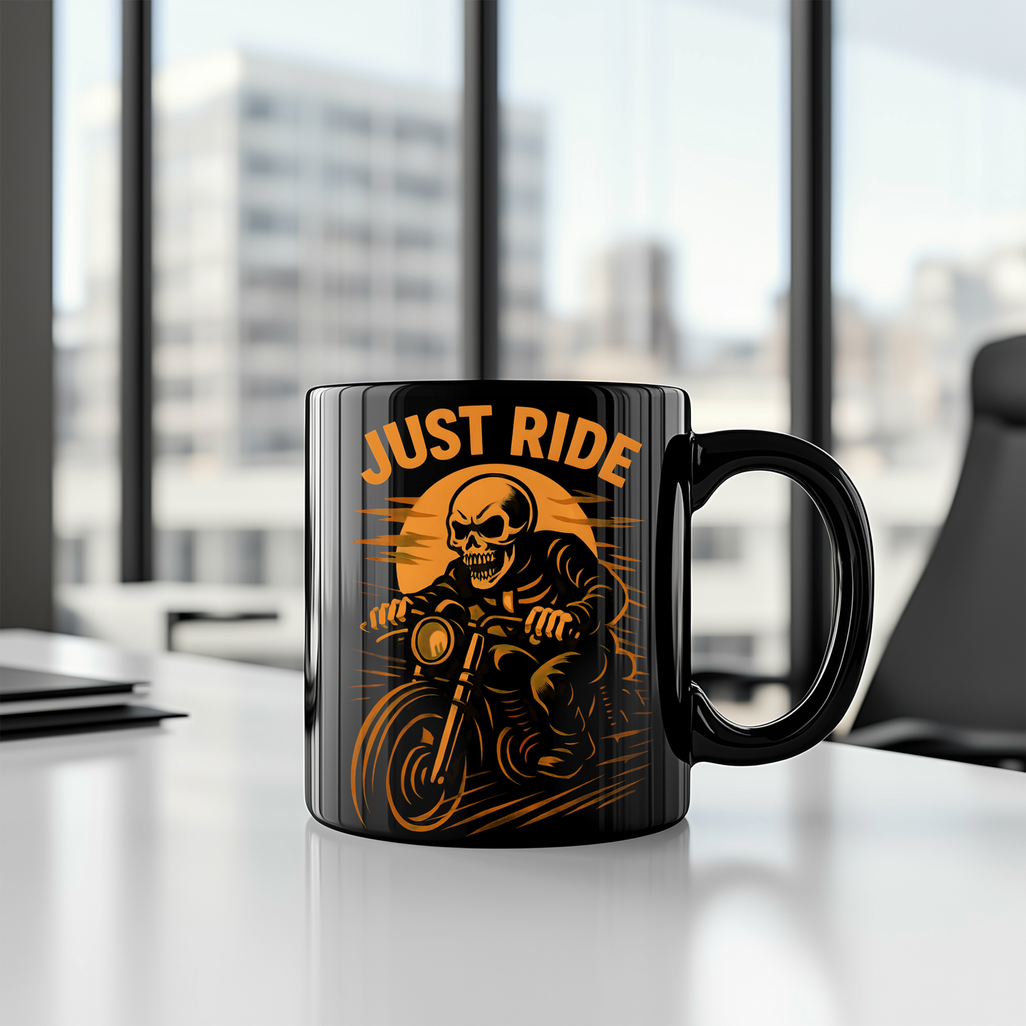 Skull Mug for Bike Lovers, This skull coffee mug is not just for holding your brew; it's a bold statement for every bike lover who cherishes the open road.ug