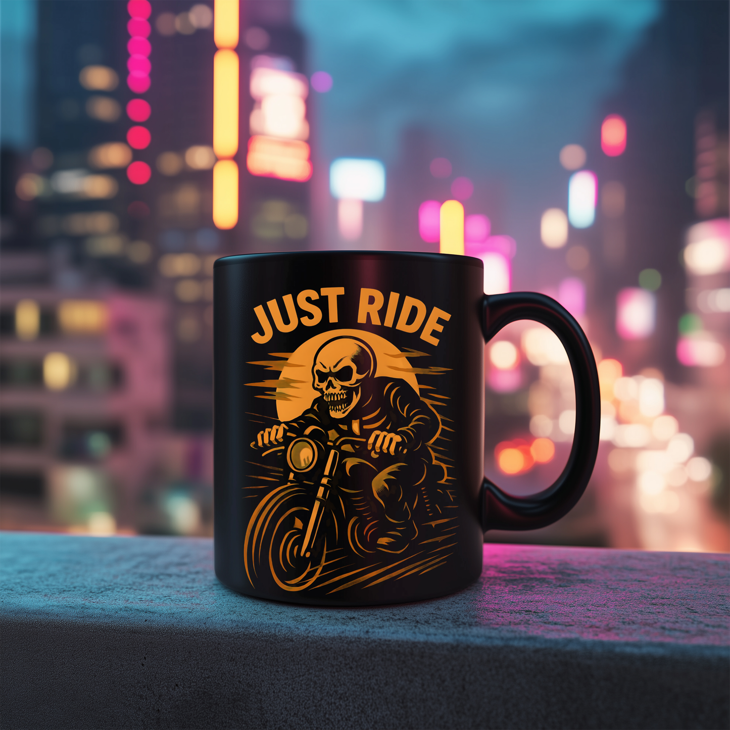 Skull Mug for Bike Lovers, This skull coffee mug is not just for holding your brew; it's a bold statement for every bike lover who cherishes the open road.ug