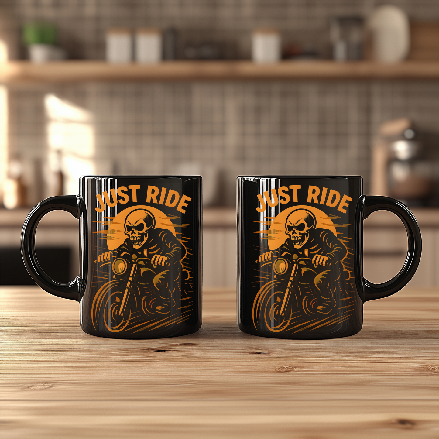 Skull Mug for Bike Lovers, This skull coffee mug is not just for holding your brew; it's a bold statement for every bike lover who cherishes the open road.ug
