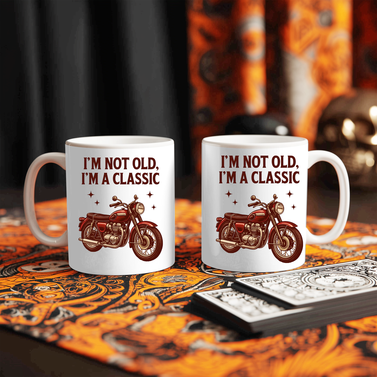 I'm Not Old I'm not old im a Classic Biker Mug, This retro motorbike mug is more than just a vessel for your coffee; it's a nod to the enduring spirit of the biker lifestyle.