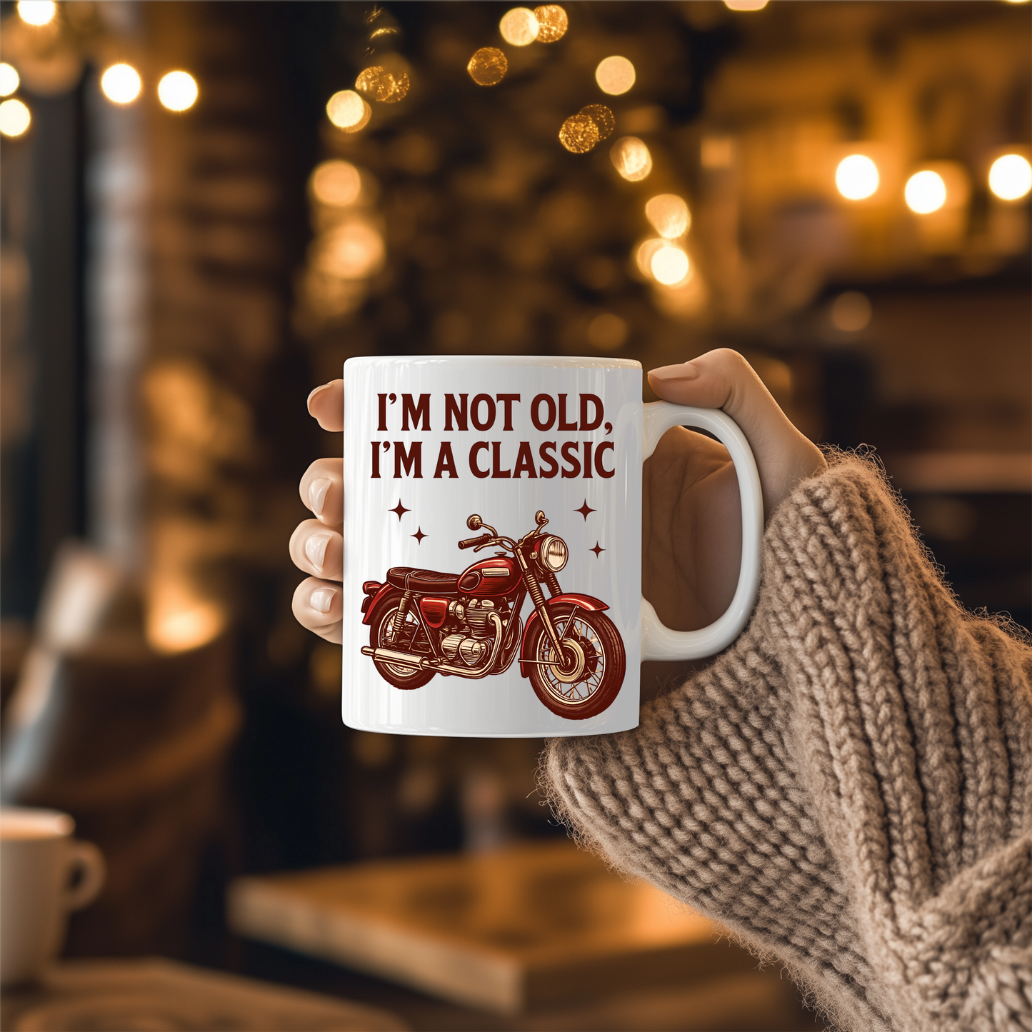I'm Not Old I'm not old im a Classic Biker Mug, This retro motorbike mug is more than just a vessel for your coffee; it's a nod to the enduring spirit of the biker lifestyle.