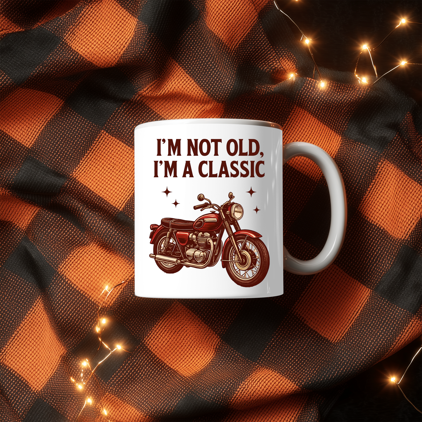 I'm Not Old I'm not old im a Classic Biker Mug, This retro motorbike mug is more than just a vessel for your coffee; it's a nod to the enduring spirit of the biker lifestyle.