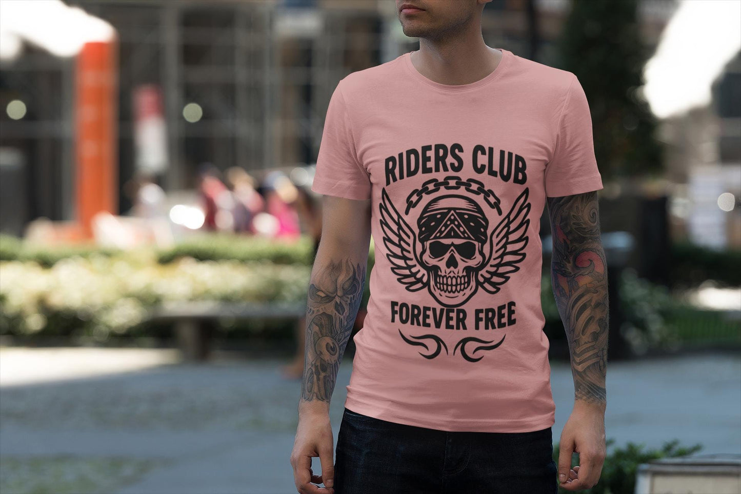 Forever Free Skull Biker Shirt, a declaration of independence for every motorcycle rider. Boasting a striking skull graphic, this motorcycle shirt embodies the fierce spirit of the open road.