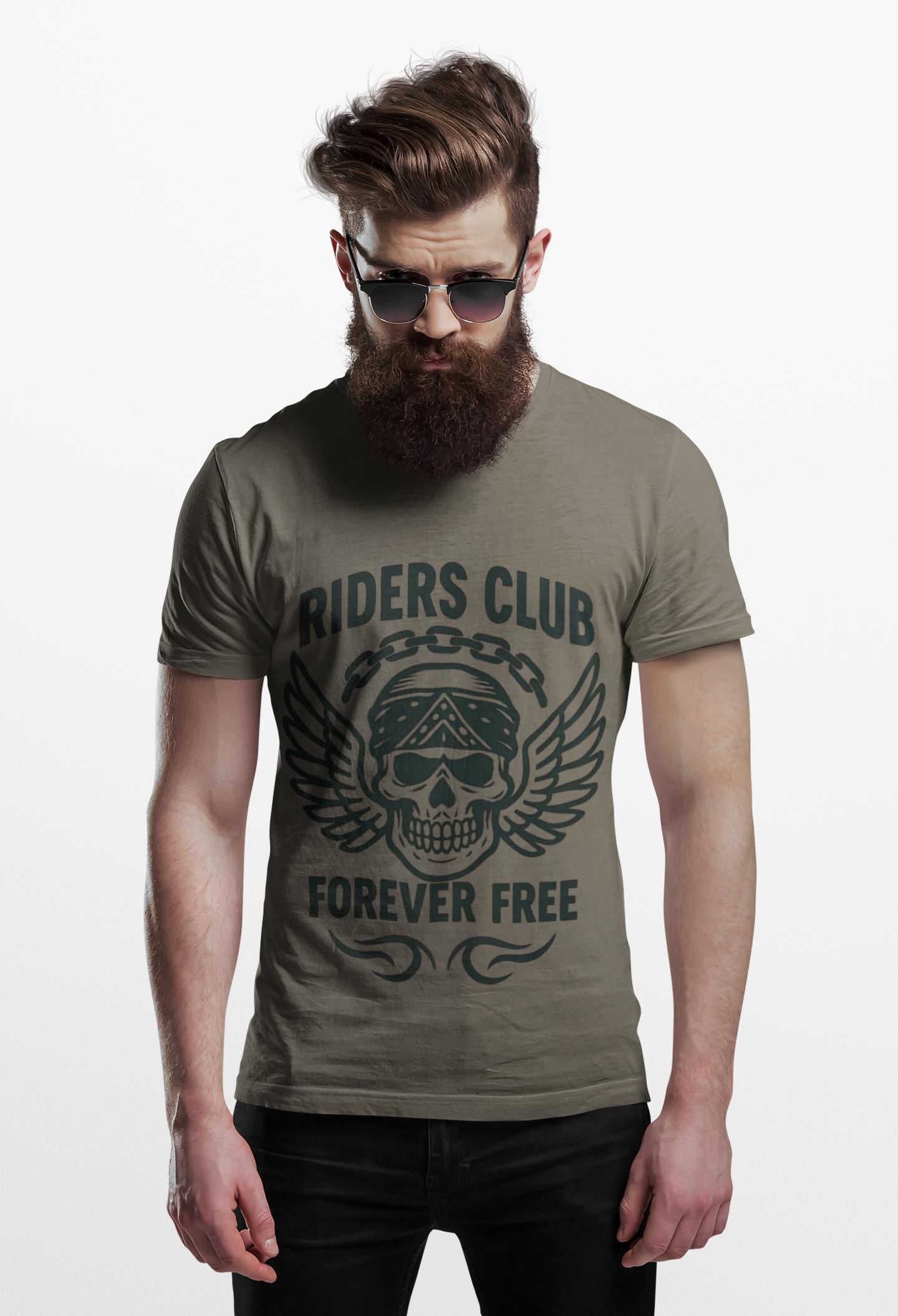 Forever Free Skull Biker Shirt, a declaration of independence for every motorcycle rider. Boasting a striking skull graphic, this motorcycle shirt embodies the fierce spirit of the open road.