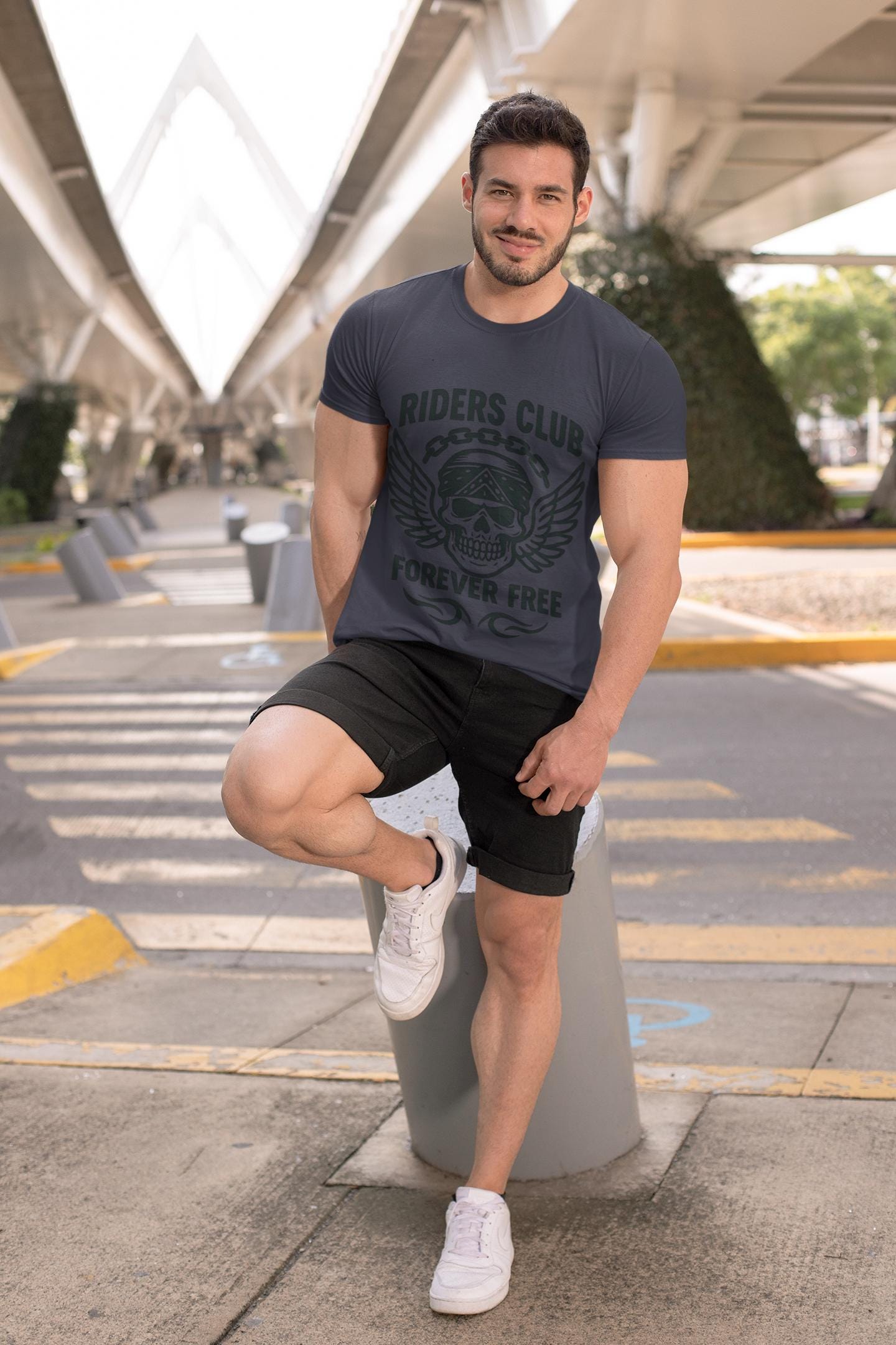 Forever Free Skull Biker Shirt, a declaration of independence for every motorcycle rider. Boasting a striking skull graphic, this motorcycle shirt embodies the fierce spirit of the open road.