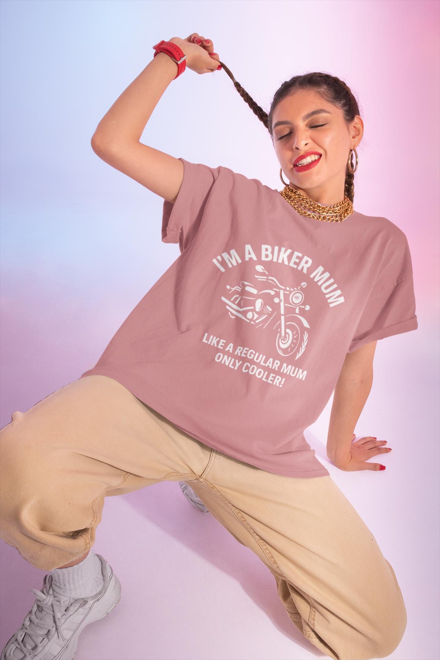 Biker Mum T-Shirt, Perfect as a bike lover gift or a personal treat, this motorcycle tee is more than just apparel; it's a statement.