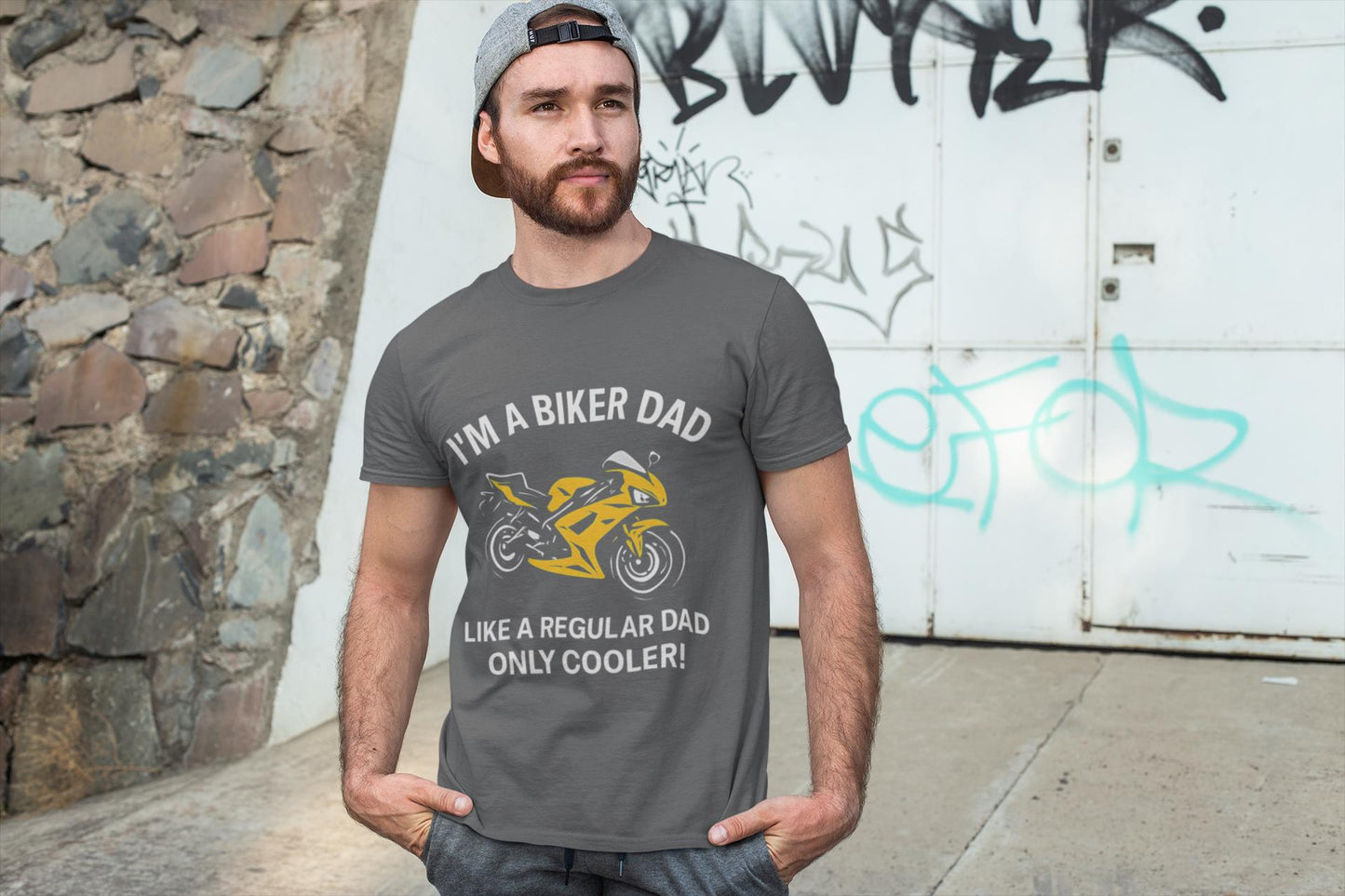 Biker Dad T-shirt, This tee is a fantastic choice for anyone who loves the biker lifestyle or simply appreciates casual, stylish apparel. It's especially relevant for Father's Day, birthdays, or any celebration.
