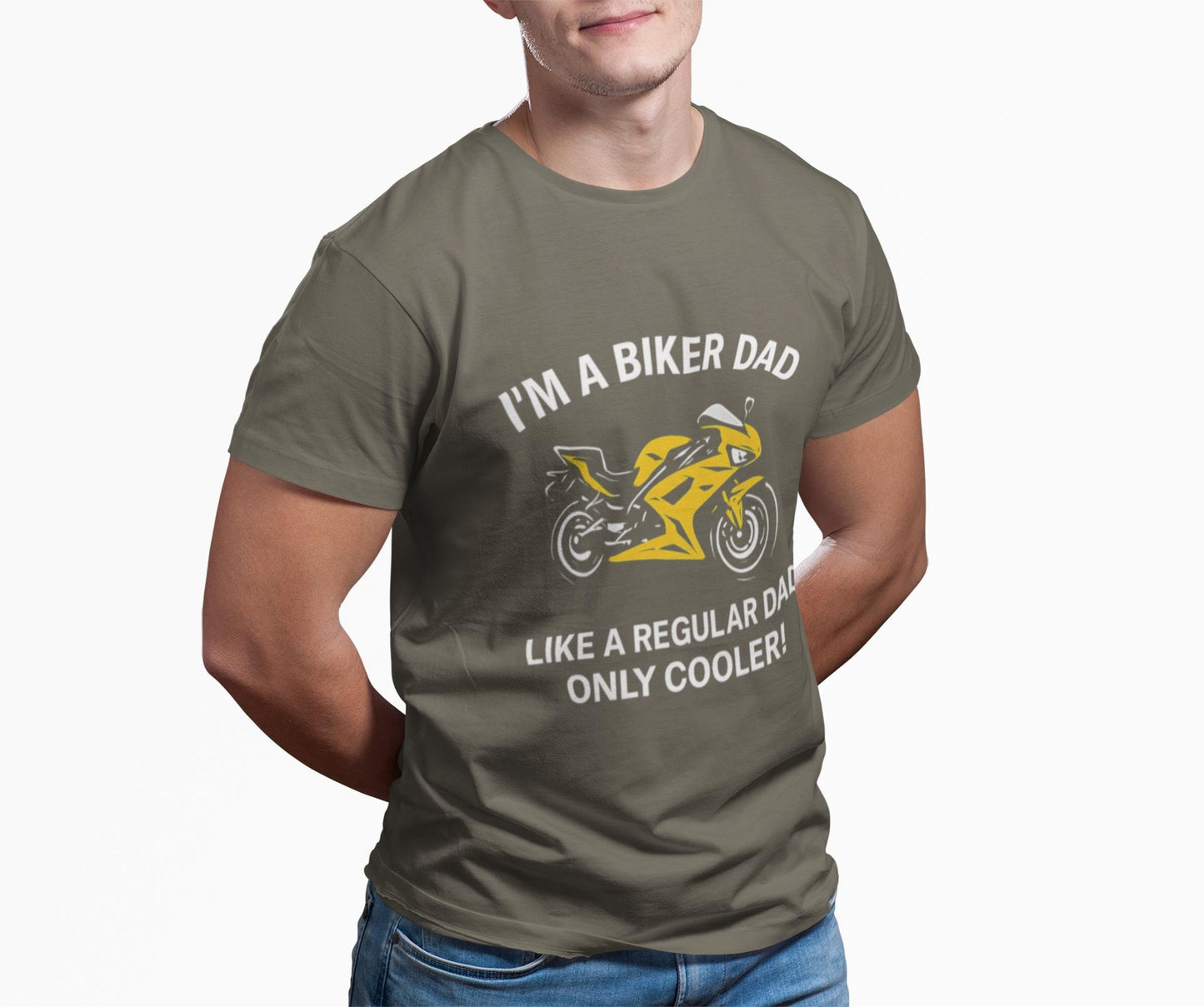 Biker Dad T-shirt, This tee is a fantastic choice for anyone who loves the biker lifestyle or simply appreciates casual, stylish apparel. It's especially relevant for Father's Day, birthdays, or any celebration.