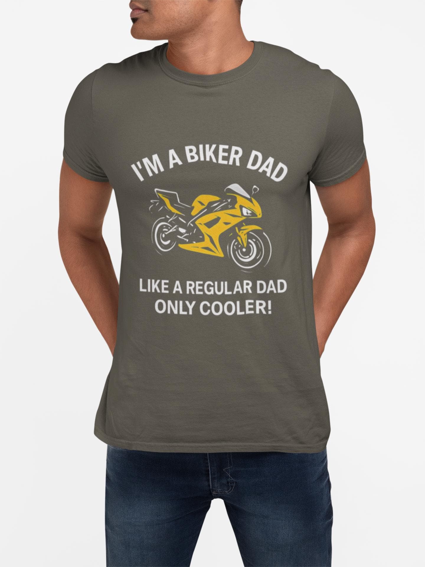 Biker Dad T-shirt, This tee is a fantastic choice for anyone who loves the biker lifestyle or simply appreciates casual, stylish apparel. It's especially relevant for Father's Day, birthdays, or any celebration.