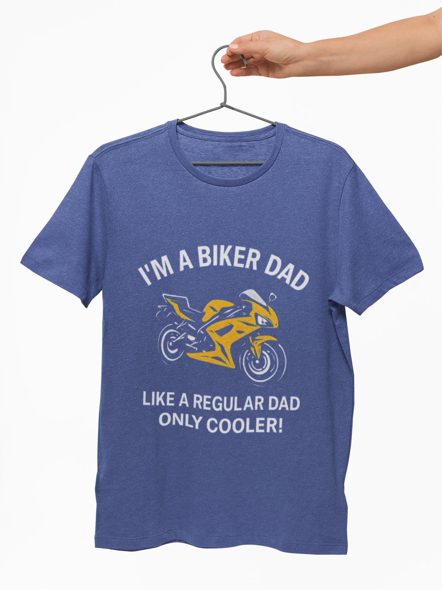 Biker Dad T-shirt, This tee is a fantastic choice for anyone who loves the biker lifestyle or simply appreciates casual, stylish apparel. It's especially relevant for Father's Day, birthdays, or any celebration.