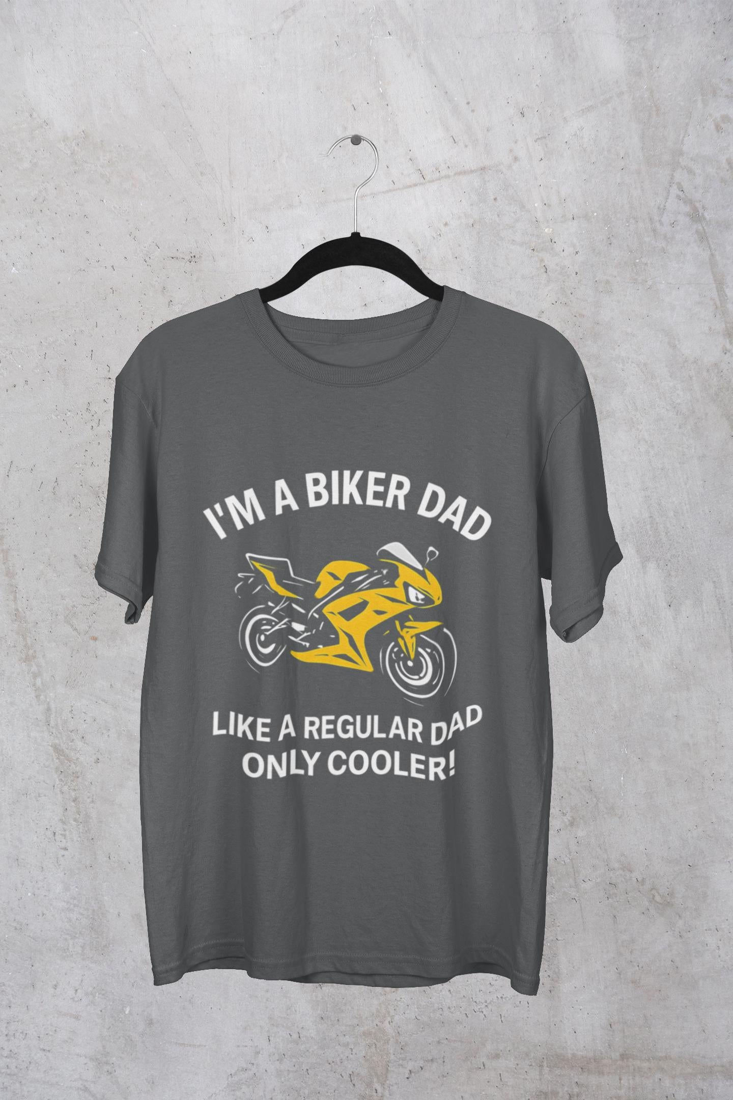 Biker Dad T-shirt, This tee is a fantastic choice for anyone who loves the biker lifestyle or simply appreciates casual, stylish apparel. It's especially relevant for Father's Day, birthdays, or any celebration.
