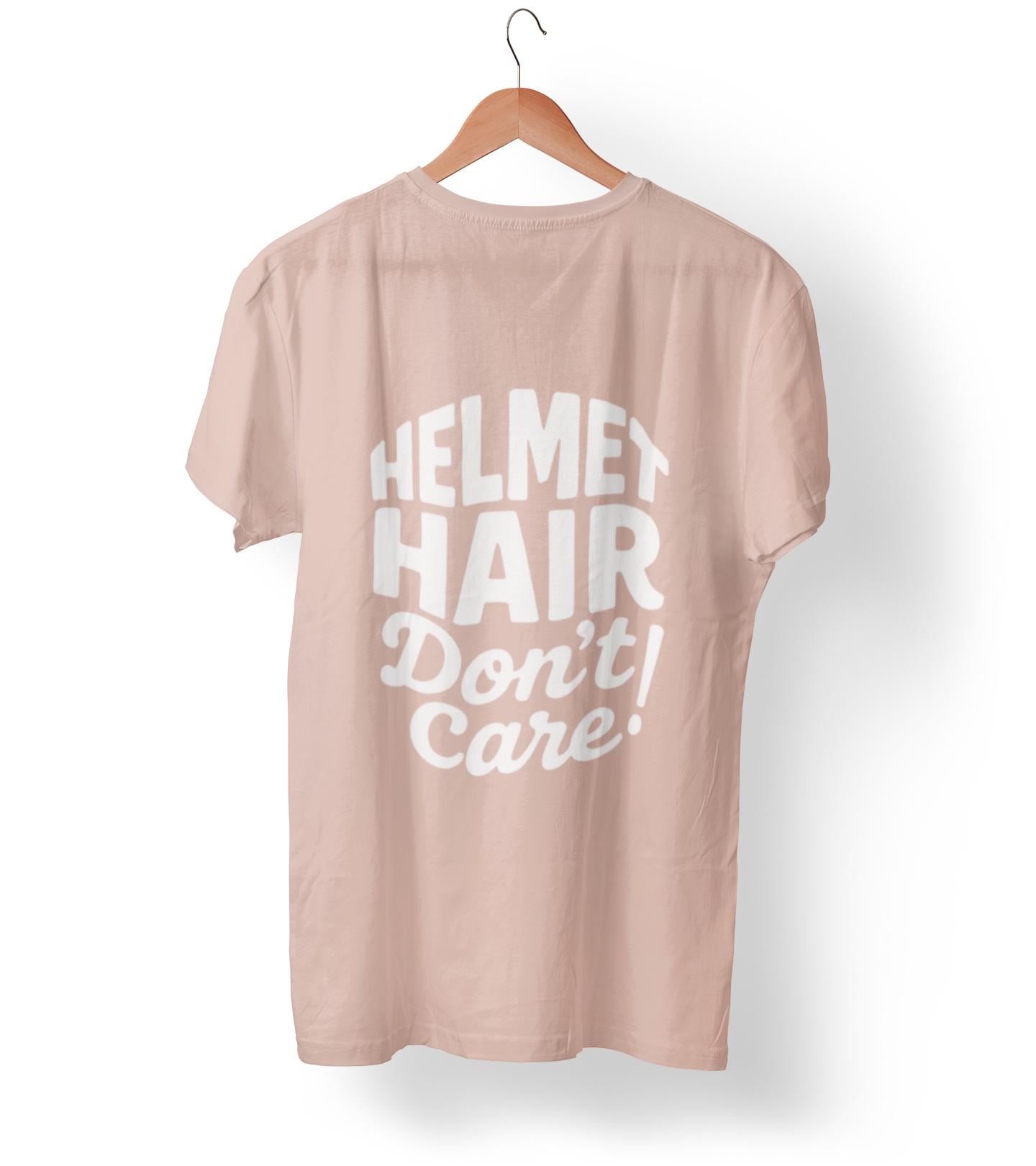 Helmet Hair Don't Care T-shirt, this motorcycle tee captures the carefree spirit of true bike lovers.