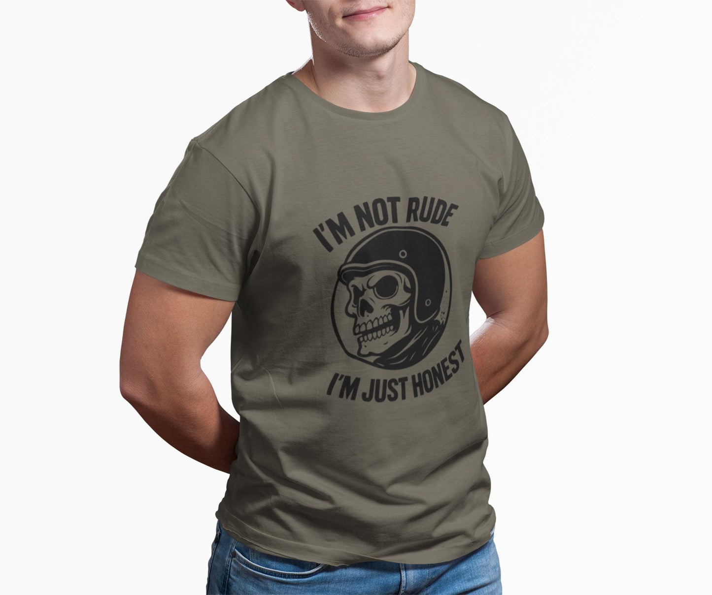 I'm Not Rude I'm Just Honest Skull Biker T-Shirt, This sarcasm tee is your ultimate motorcycle apparel, featuring a bold skull graphic tee alongside the fierce message that speaks to your unapologetic nature.Motorcycle Apparel