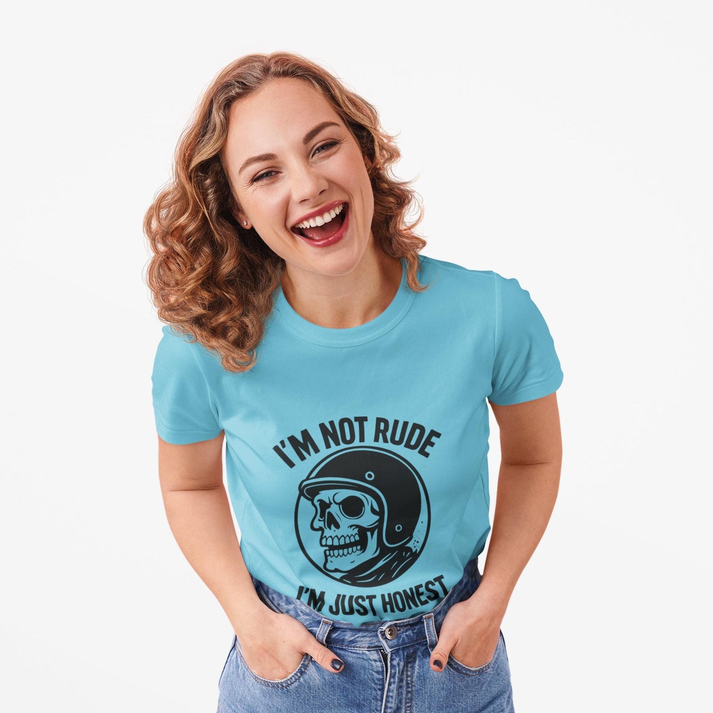 I'm Not Rude I'm Just Honest Skull Biker T-Shirt, This sarcasm tee is your ultimate motorcycle apparel, featuring a bold skull graphic tee alongside the fierce message that speaks to your unapologetic nature.Motorcycle Apparel