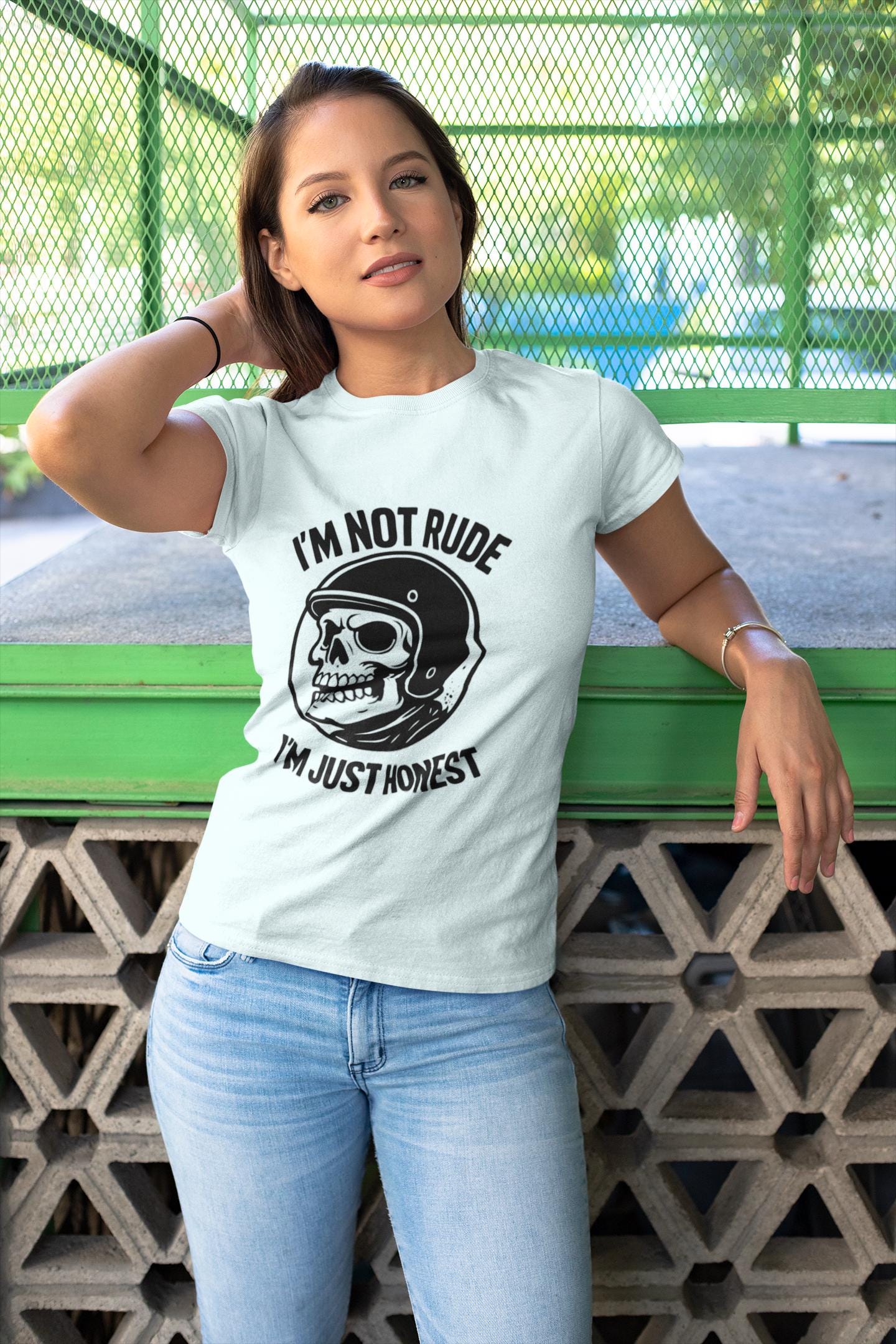 I'm Not Rude I'm Just Honest Skull Biker T-Shirt, This sarcasm tee is your ultimate motorcycle apparel, featuring a bold skull graphic tee alongside the fierce message that speaks to your unapologetic nature.Motorcycle Apparel