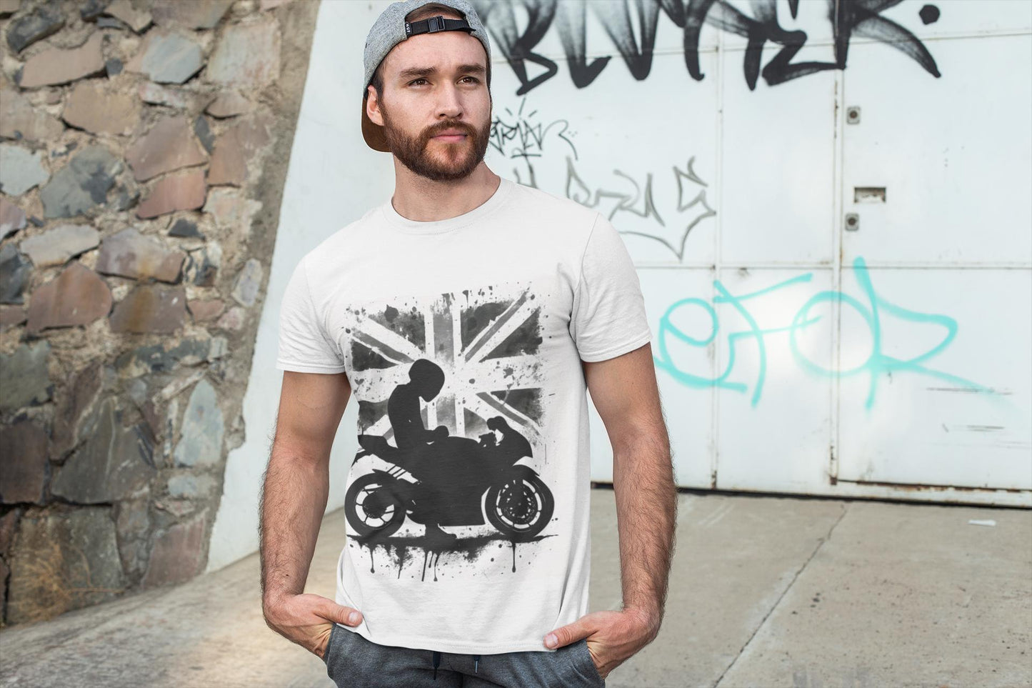 Union Jack Biker T-Shirt, This union jack shirt fuses passion for the open road with a touch of British flair, making it the perfect england shirt for any motorcycle rider.