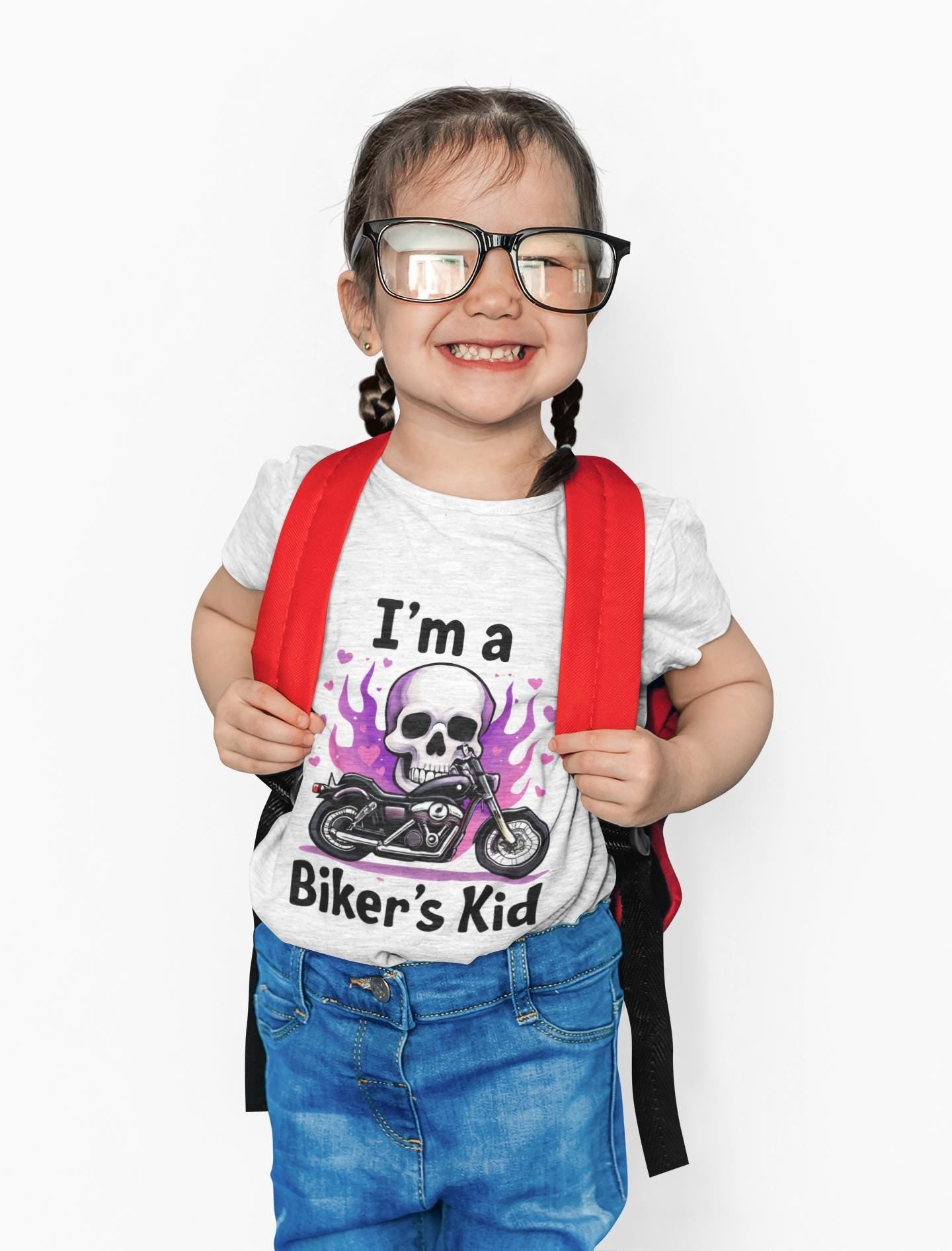 Kids Motorbike Tee I'm a Biker Kid T-shirt, Whether they're dreaming of dirt trails or asphalt adventures, this kids bike shirt is the ultimate motorcycle tee for your little daredevil.