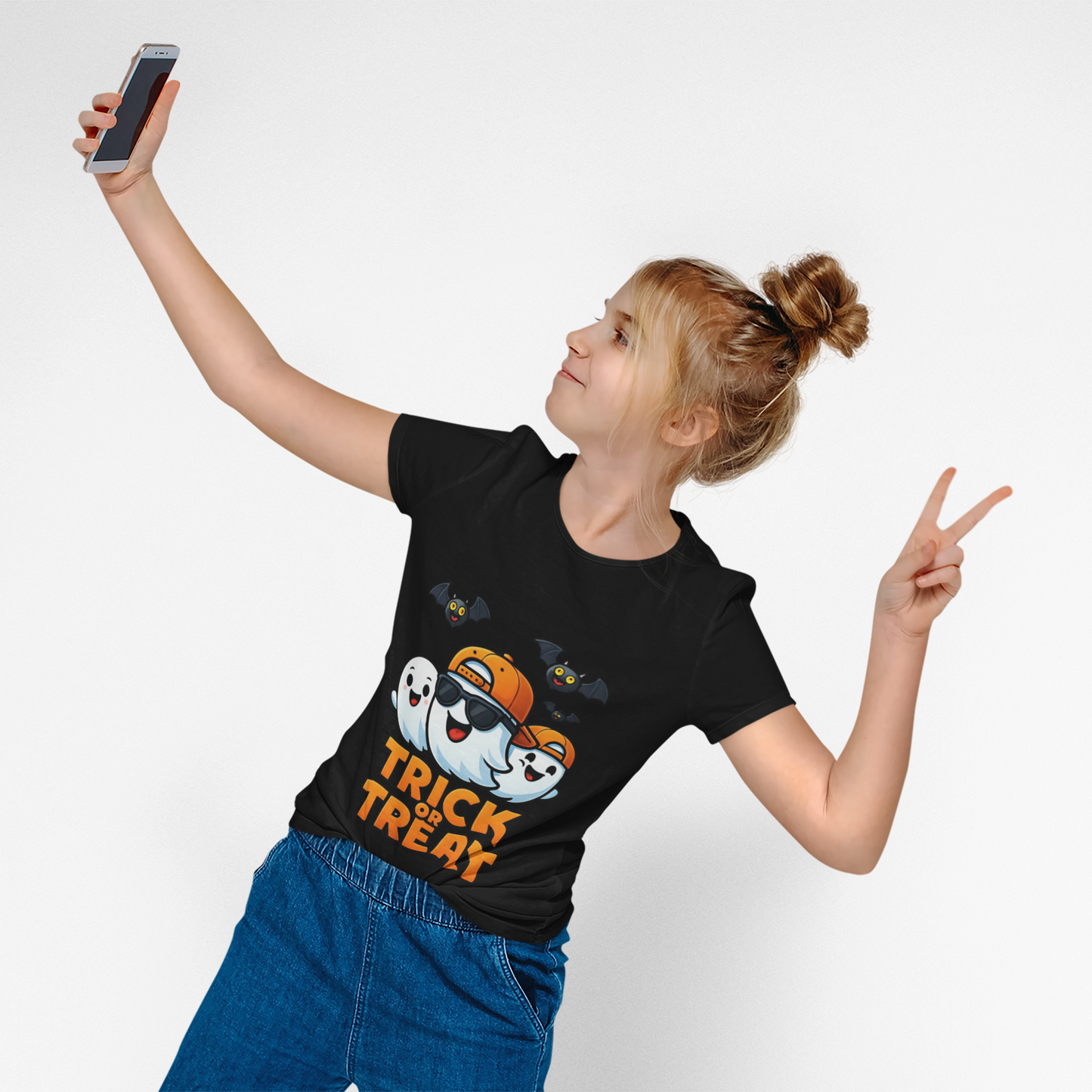 Cute Halloween Kids Tee, Trick or Treat T-Shirt, this tee transforms everyday wear into a playful celebration, making it ideal for Halloween festivities!