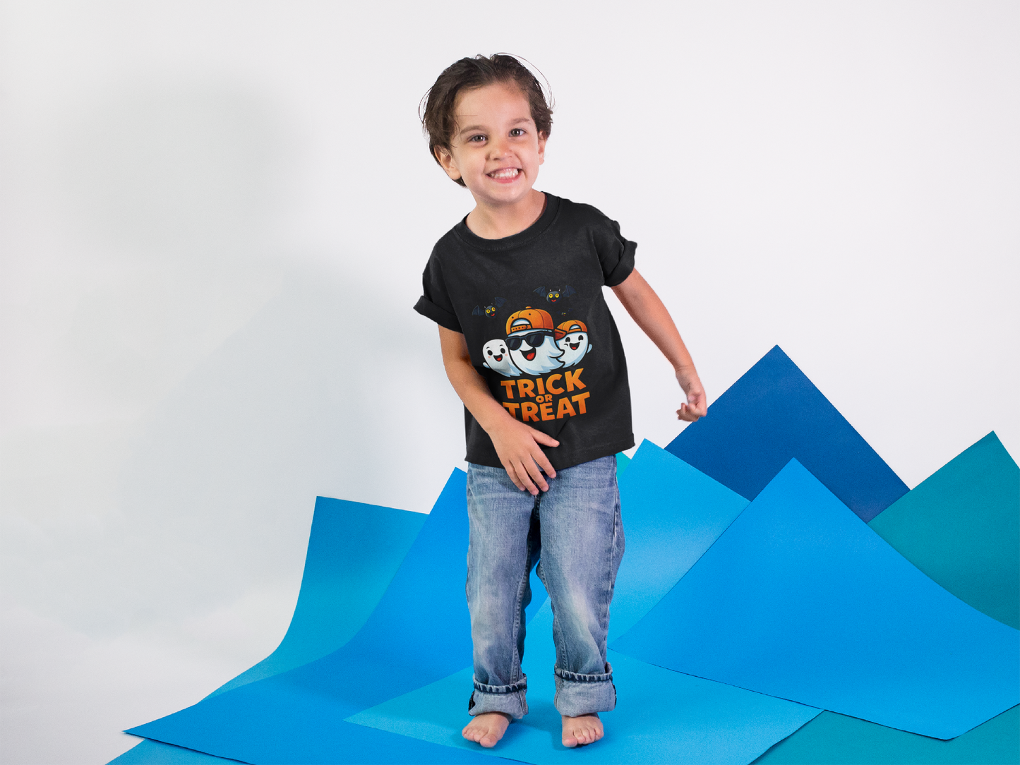 Toddler Halloween Tee, Trick or Treat Shirt, a delightful addition to your little one's spooky season wardrobe.