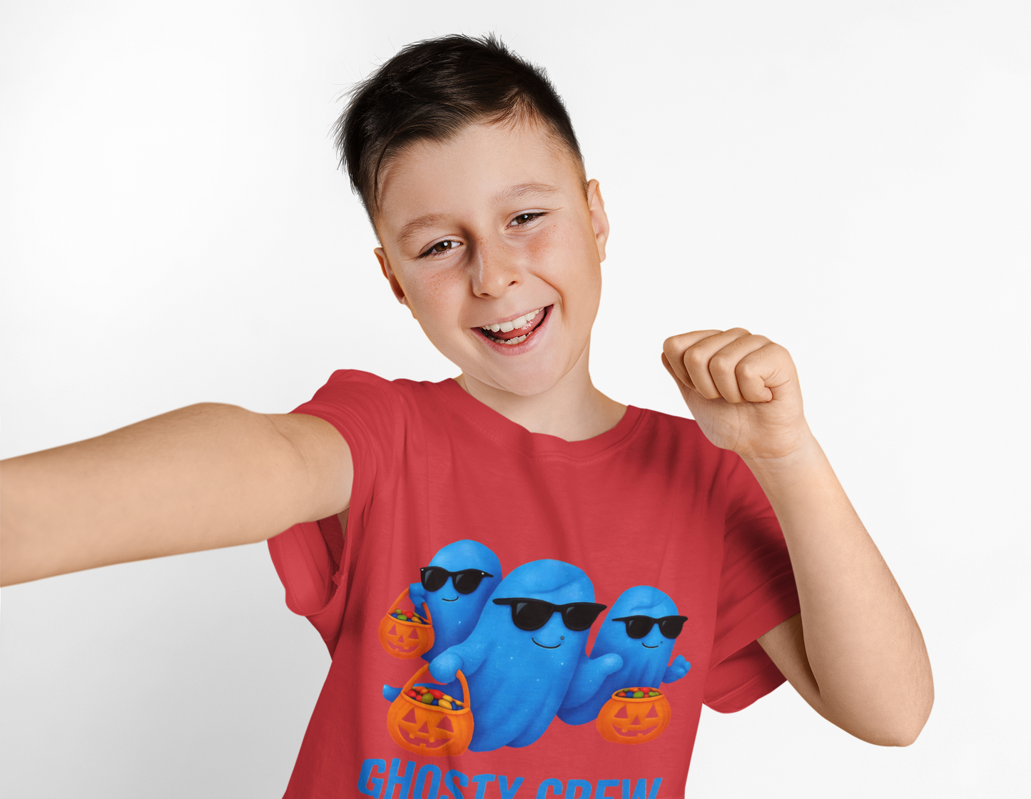 Kids Ghost Tee, Halloween Ghosty Crew Shirt, Perfect for kids who love Halloween and want to be part of the ghosty crew.