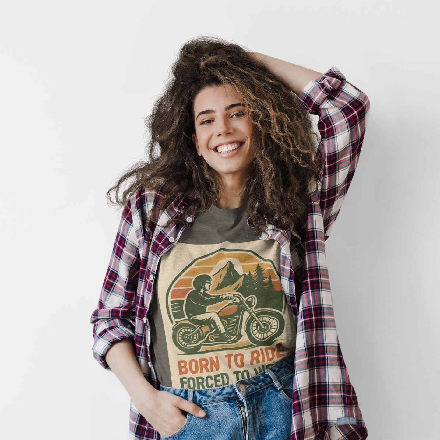 Born to Ride Forced to Work Motorcycle Shirt, This motorbike t shirt, a blend of style and comfort, is perfect for those who live and breathe the biker lifestyle.cycle apparel.