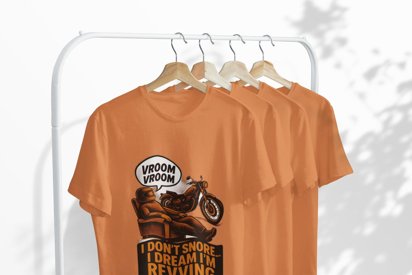I Don't Snore I Dream I'm Revving T-Shirt, This piece of motorcycle apparel combines humor with style, making it an ideal biker gift that speaks volumes.