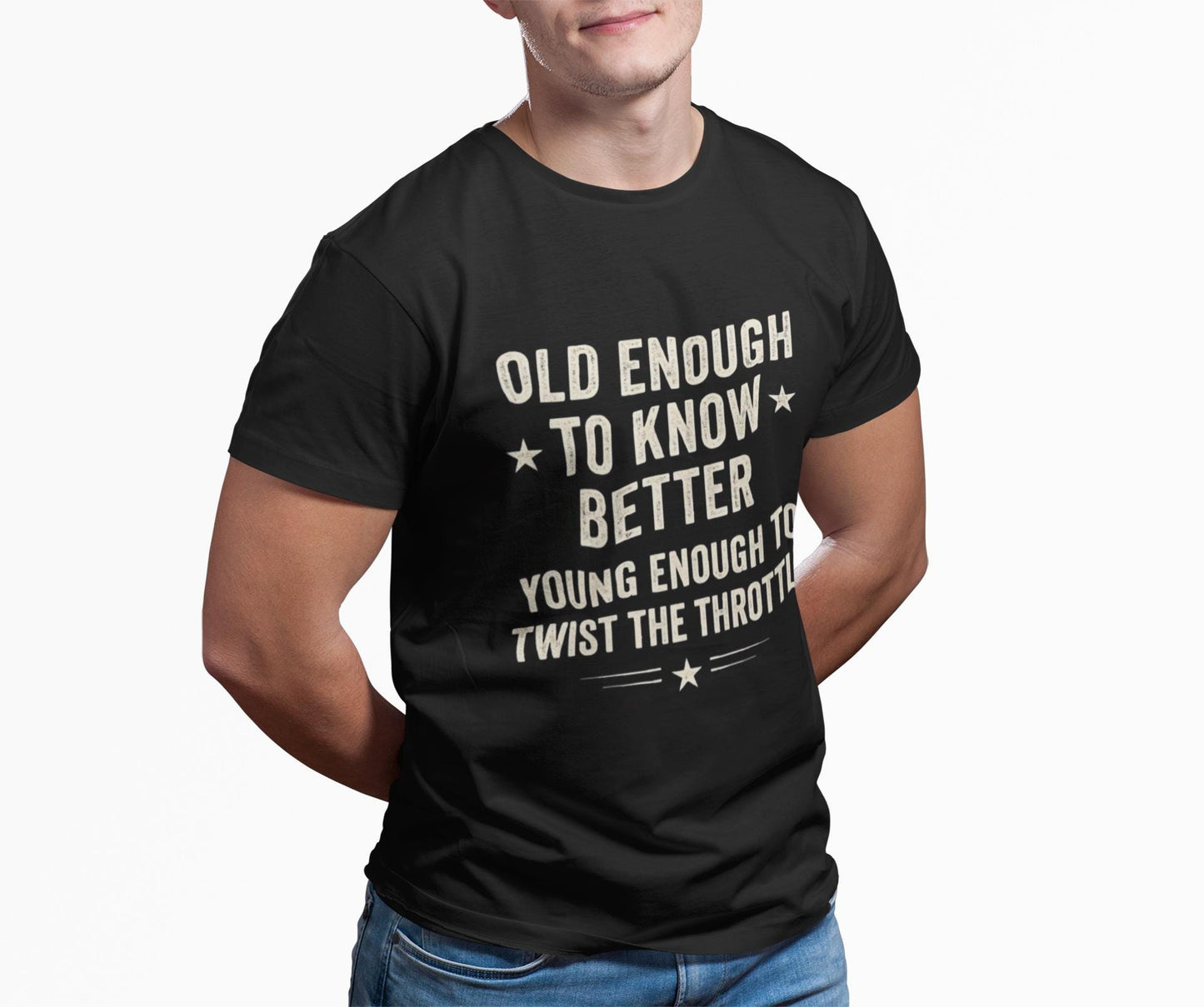 Old Enough to Know Better T-Shirt, This motorcycle tee captures the essence of the rebellious spirit with a nod to vintage motorbike culture.