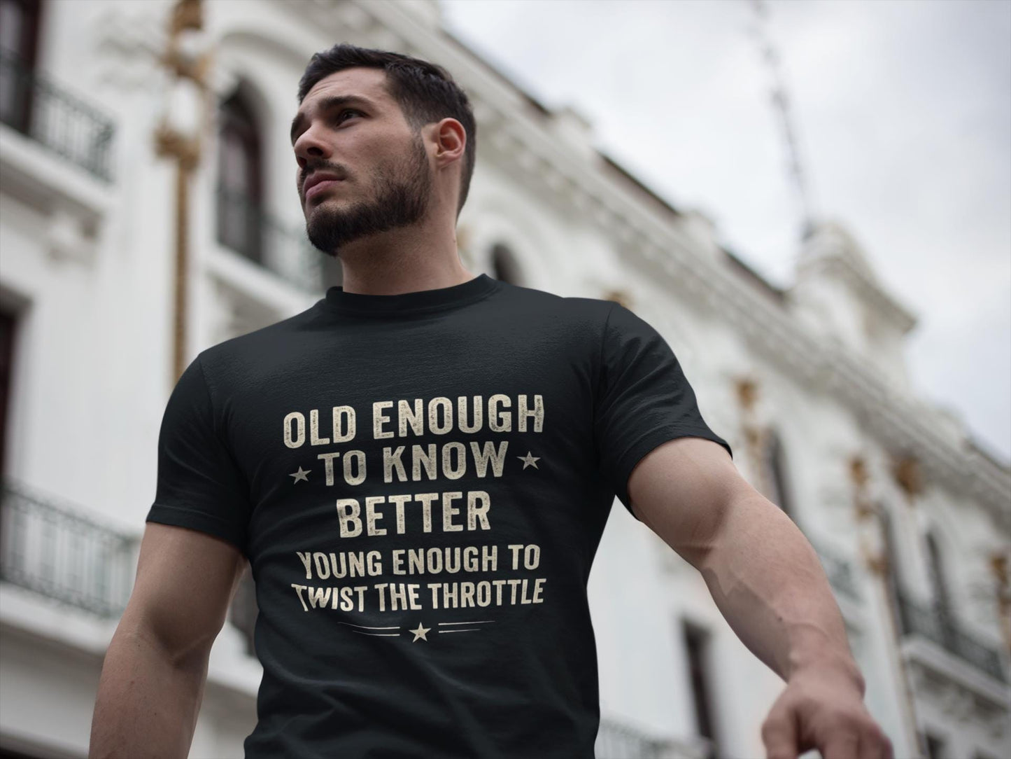 Old Enough to Know Better T-Shirt, This motorcycle tee captures the essence of the rebellious spirit with a nod to vintage motorbike culture.