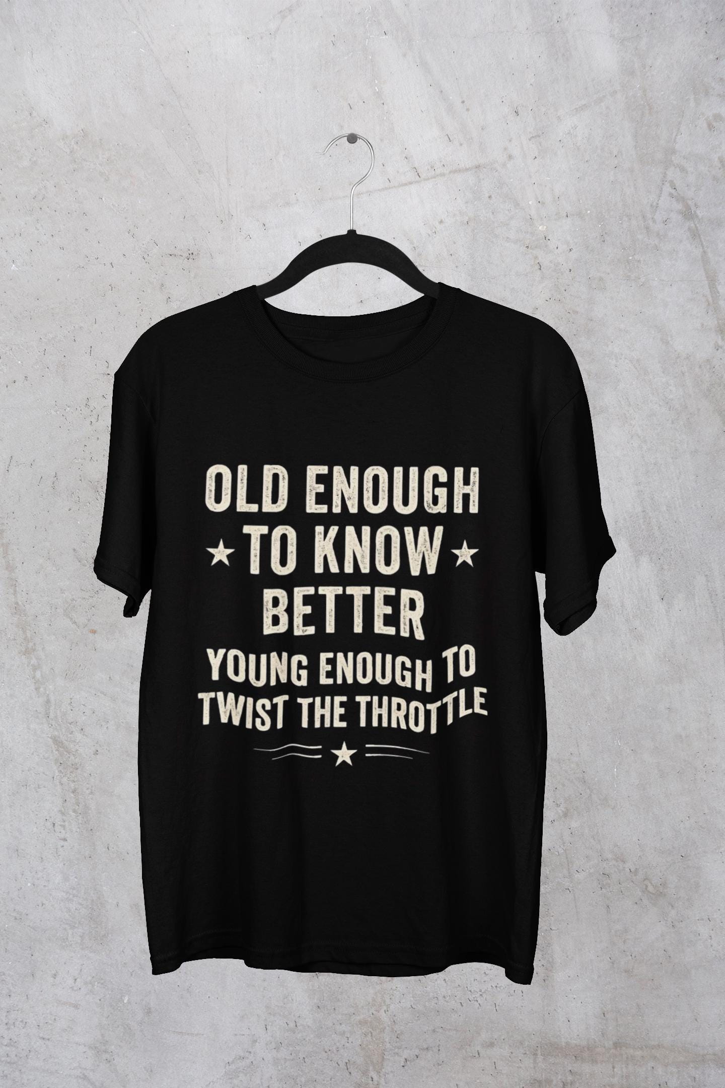 Old Enough to Know Better T-Shirt, This motorcycle tee captures the essence of the rebellious spirit with a nod to vintage motorbike culture.