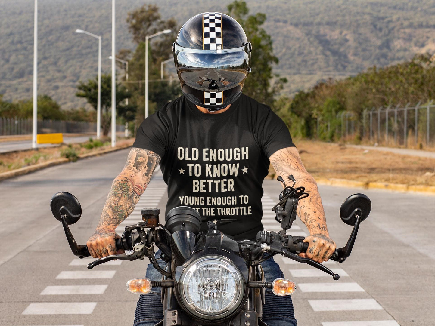 Old Enough to Know Better T-Shirt, This motorcycle tee captures the essence of the rebellious spirit with a nod to vintage motorbike culture.