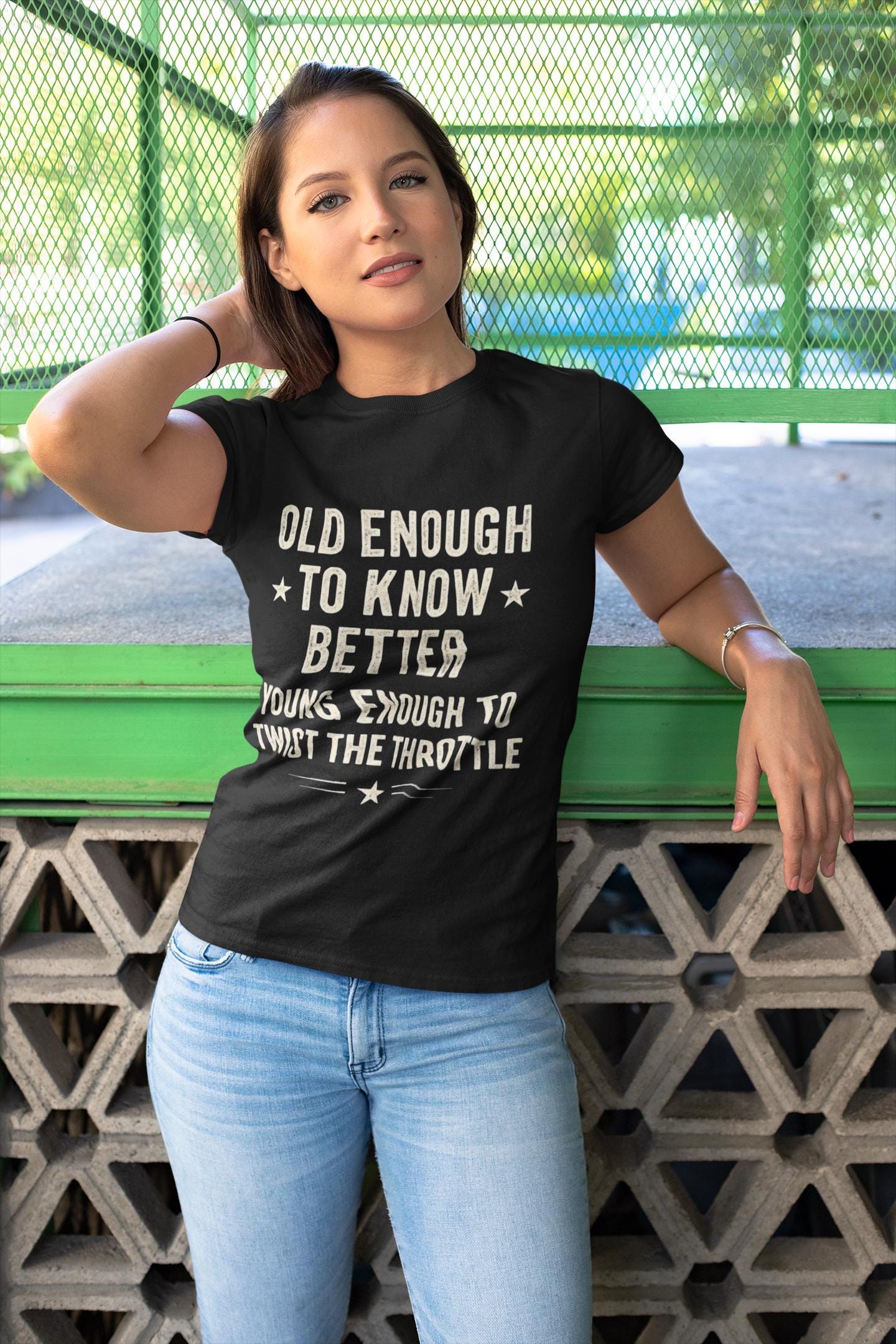 Old Enough to Know Better T-Shirt, This motorcycle tee captures the essence of the rebellious spirit with a nod to vintage motorbike culture.
