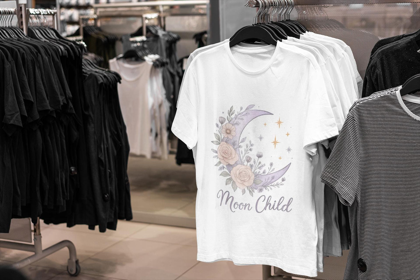 Moon Child T-Shirt, Witchy Clothes, Crescent Moon Shirt, Magical Shirt, Pagan Clothing, Witchcraft Shirt, Free Spirit