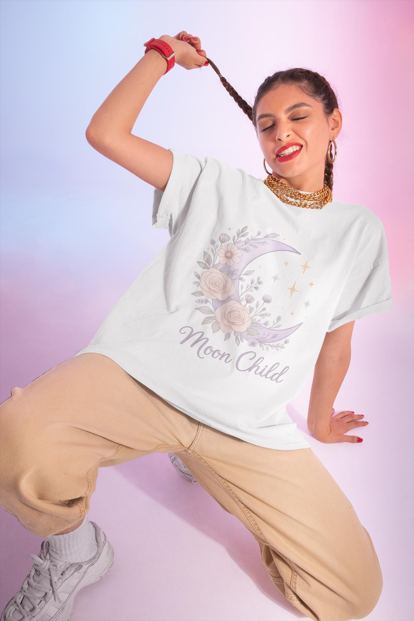 Moon Child T-Shirt, Witchy Clothes, Crescent Moon Shirt, Magical Shirt, Pagan Clothing, Witchcraft Shirt, Free Spirit