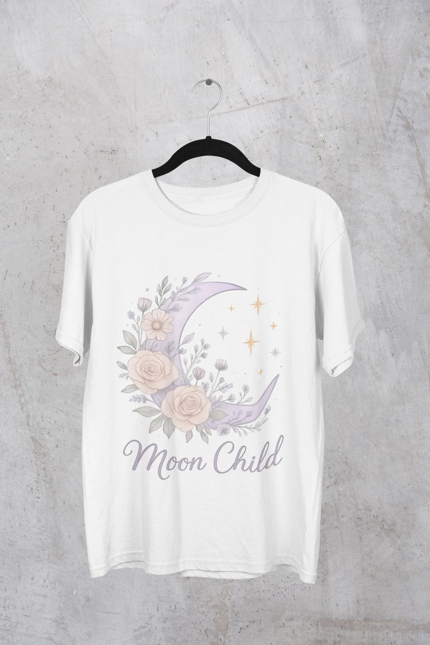 Moon Child T-Shirt, Witchy Clothes, Crescent Moon Shirt, Magical Shirt, Pagan Clothing, Witchcraft Shirt, Free Spirit