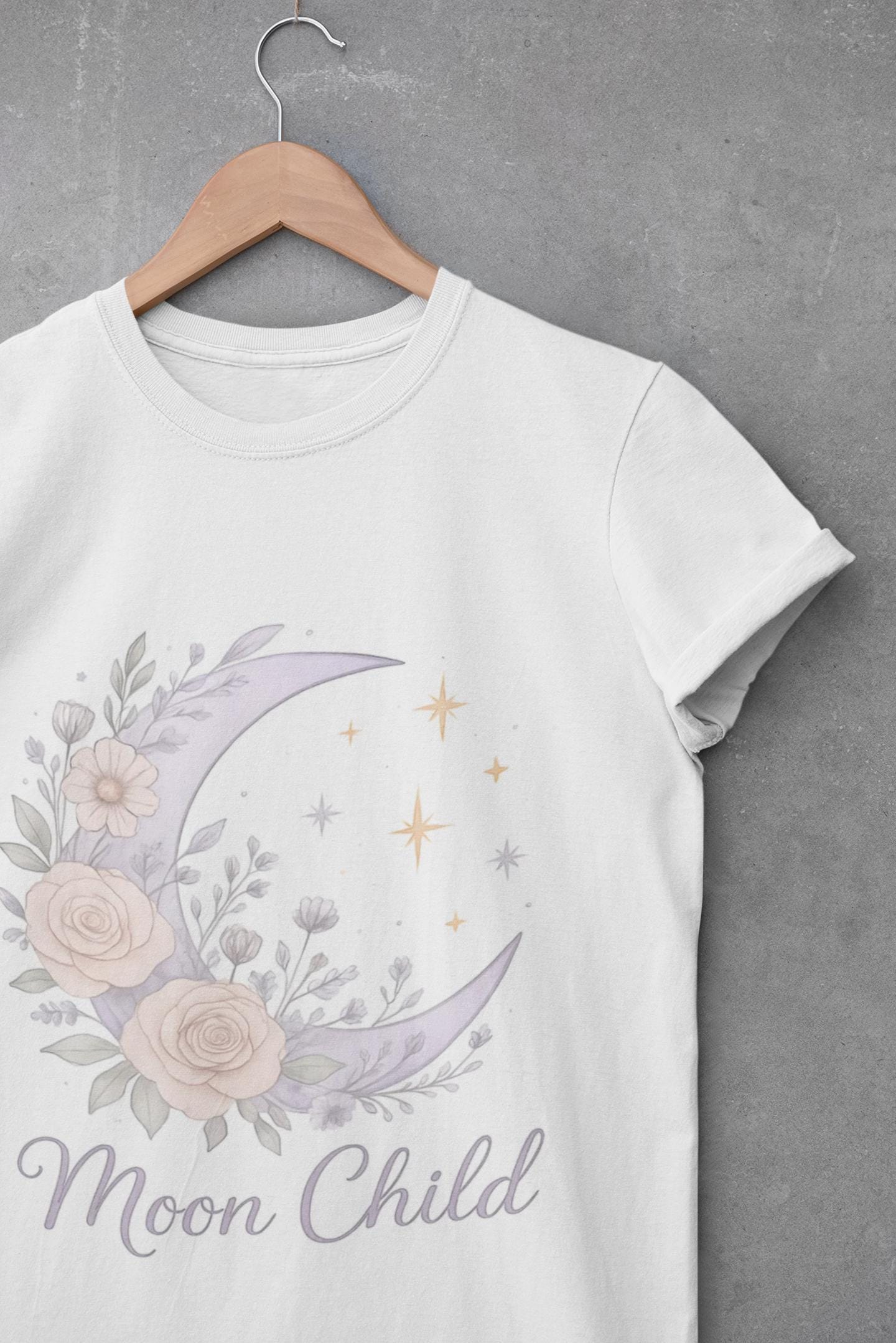 Moon Child T-Shirt, Witchy Clothes, Crescent Moon Shirt, Magical Shirt, Pagan Clothing, Witchcraft Shirt, Free Spirit