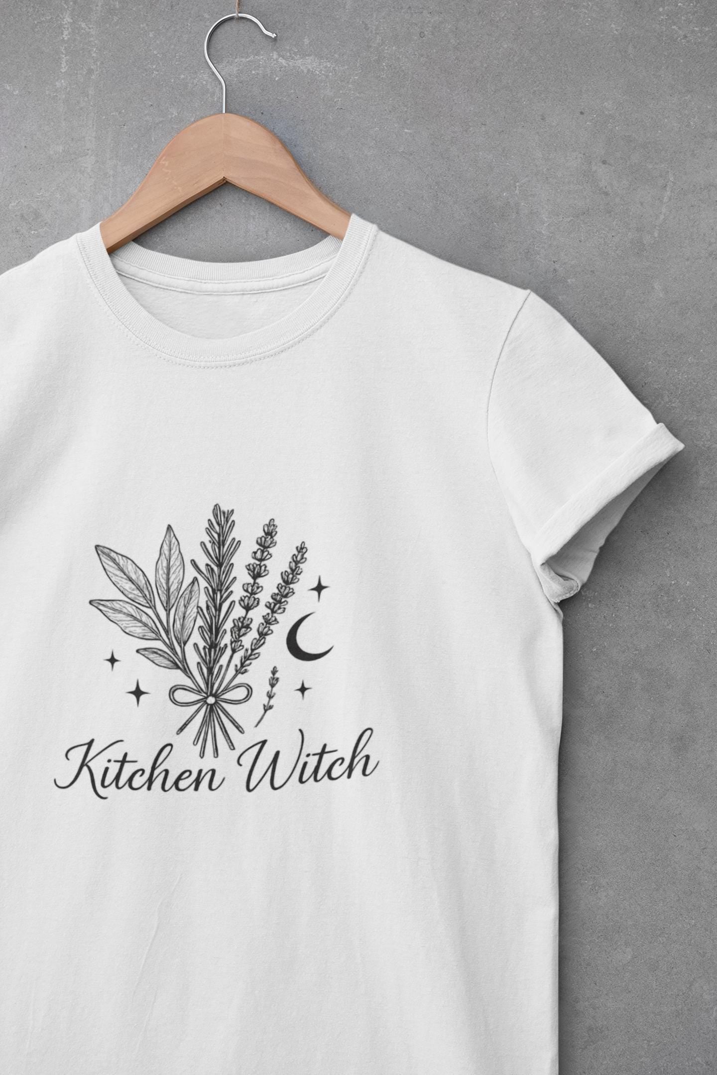 Kitchen Witch T-shirt, Crafted for those who cherish the art of kitchen witchery, this witchcraft shirt is not just clothing, it's a celebration of witchy things.