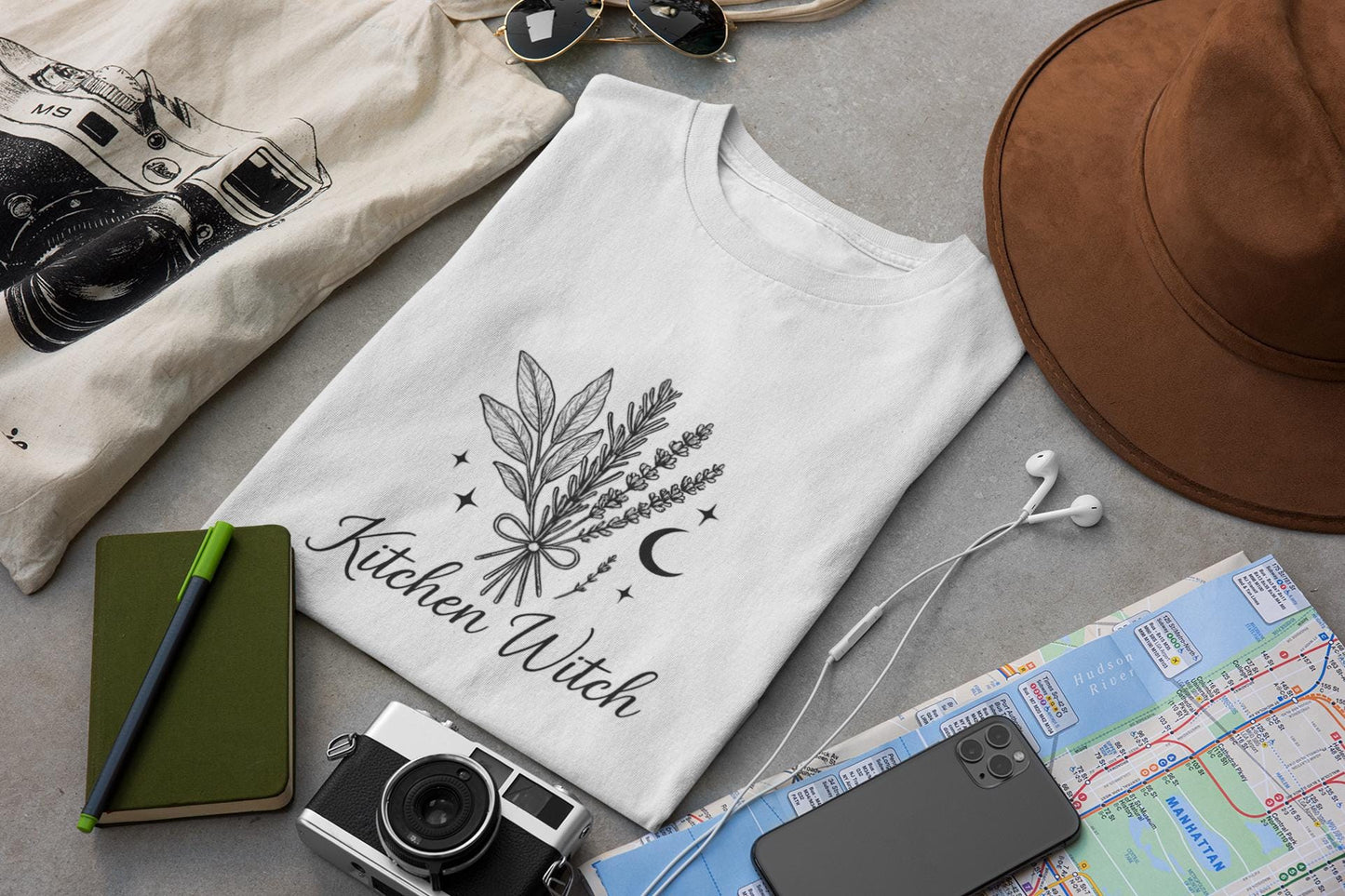 Kitchen Witch T-shirt, Crafted for those who cherish the art of kitchen witchery, this witchcraft shirt is not just clothing, it's a celebration of witchy things.