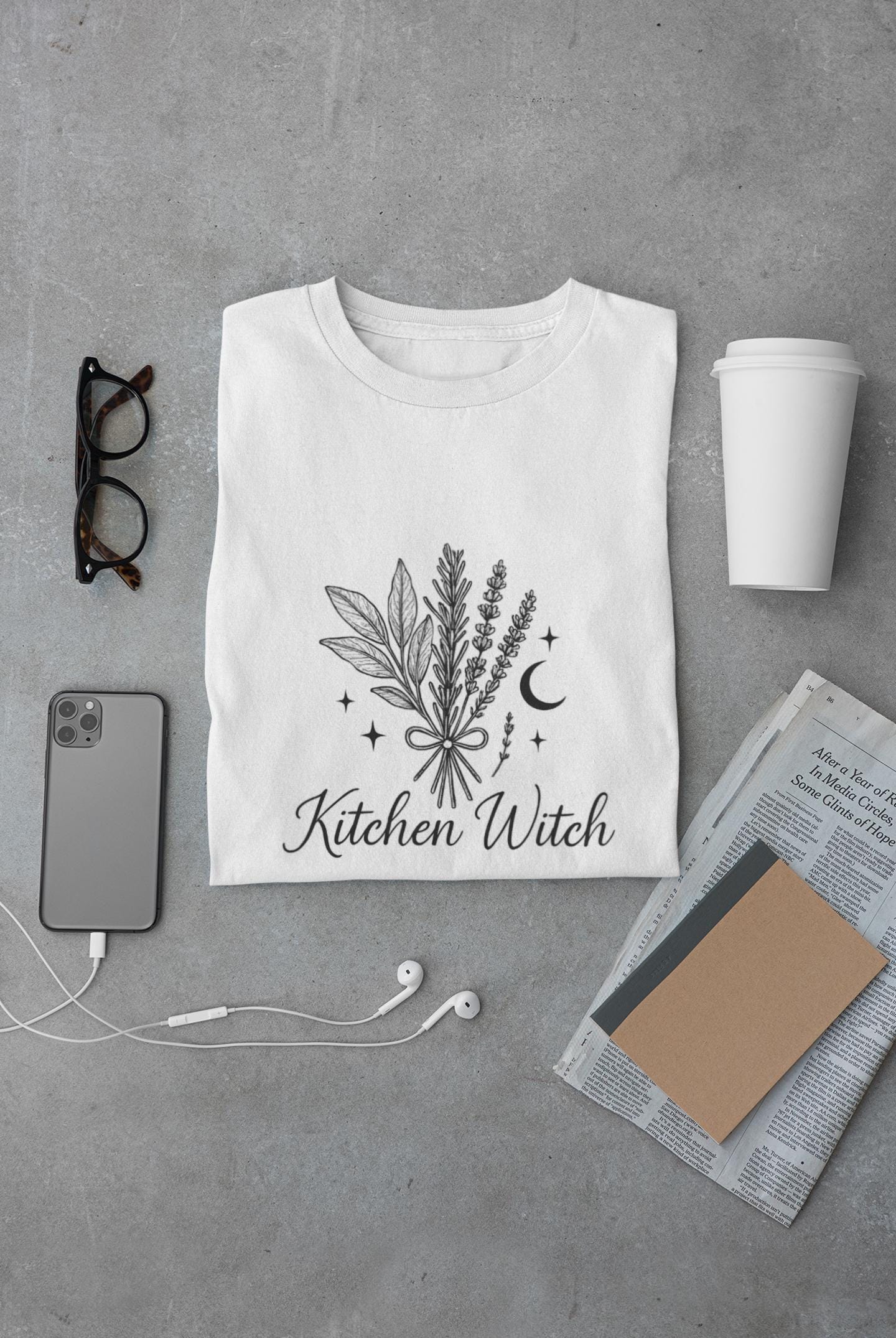 Kitchen Witch T-shirt, Crafted for those who cherish the art of kitchen witchery, this witchcraft shirt is not just clothing, it's a celebration of witchy things.