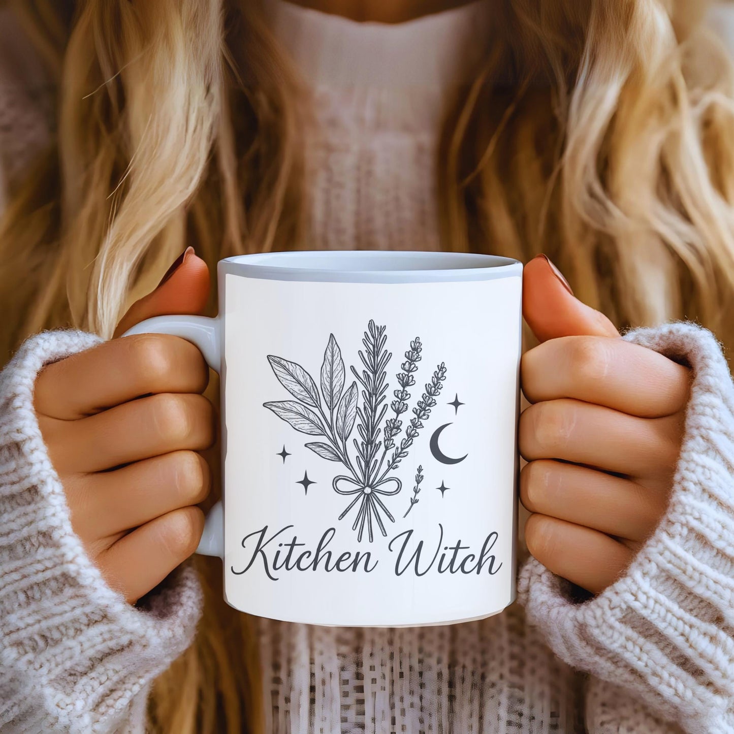 Kitchen Witch Mug, Perfect as a witchcraft gift, this witches tea cup blends seamlessly with your witchcraft mug collection, adding a dash of whimsy and intrigue.