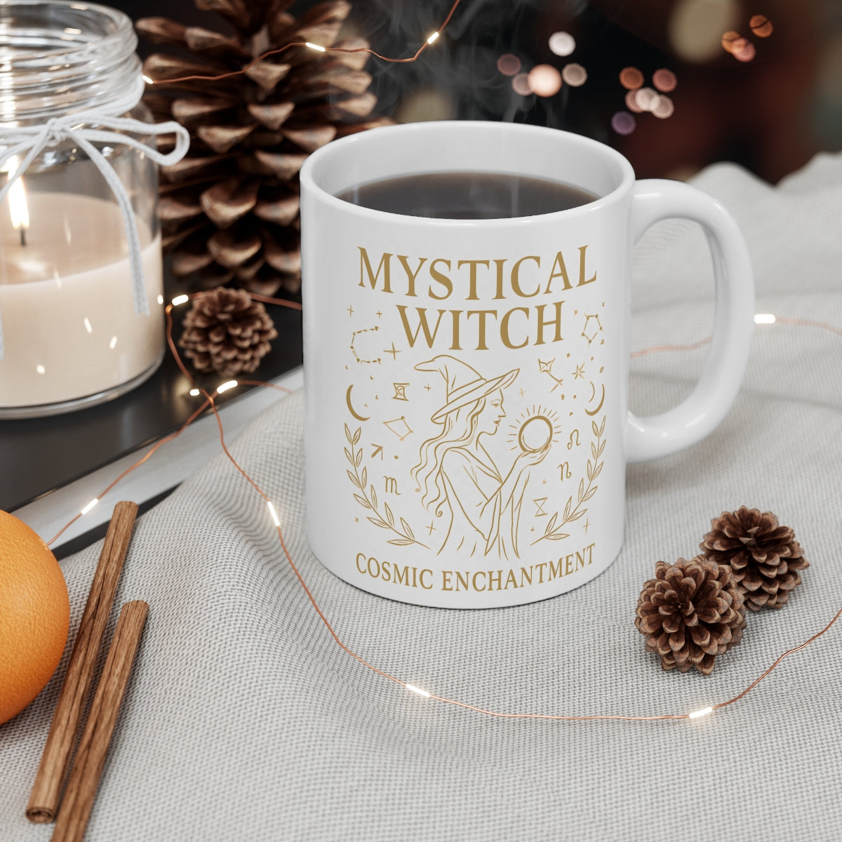 Mystical Witch Cosmic Enchantment Mug, Ideal for any lover of witchy stuff, this enchanting witchy mug is perfect for savoring your favorite witches brew