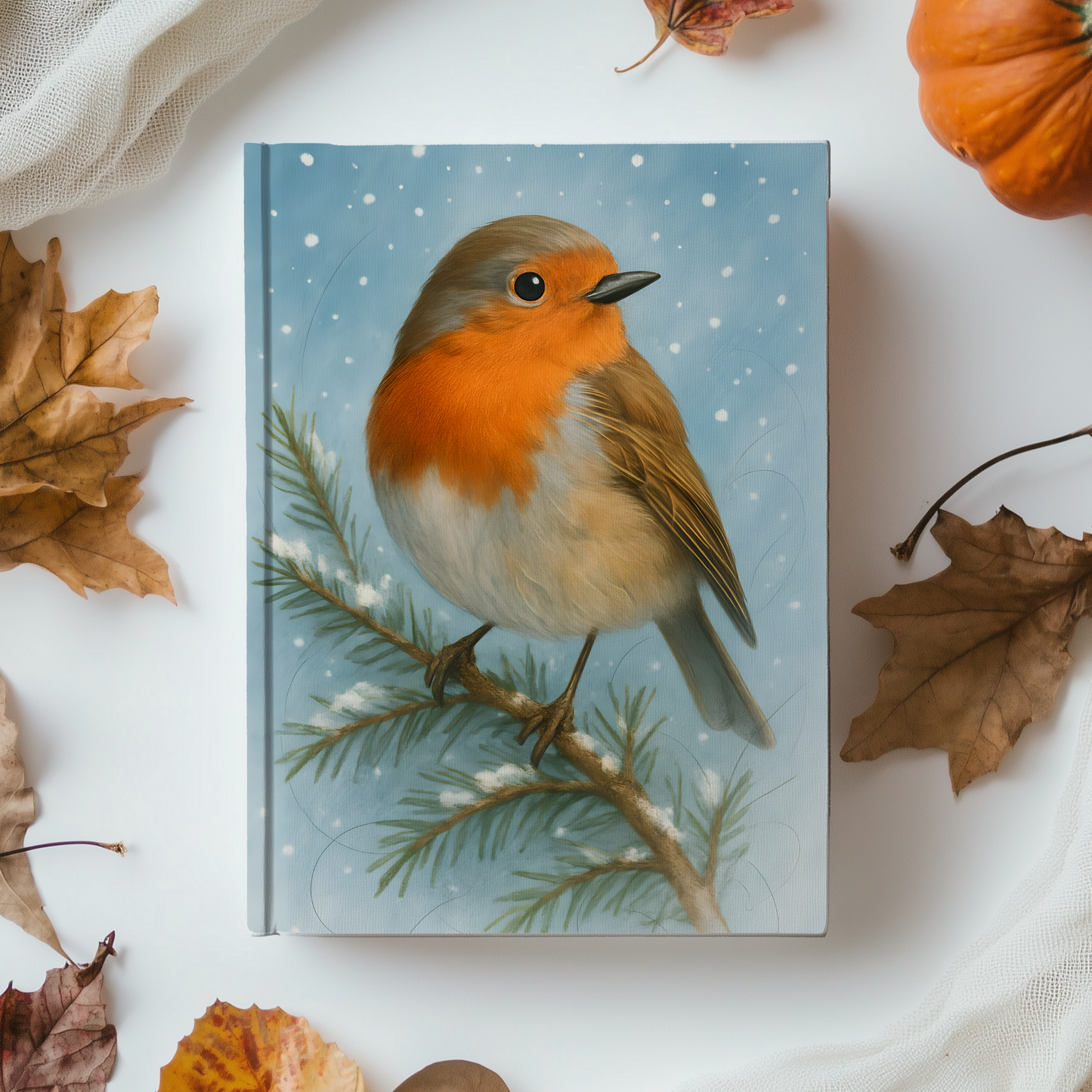Winter Robin Woodland Notebook, Immerse yourself in the woodland theme and let the inspiration of forest creatures guide your every word.